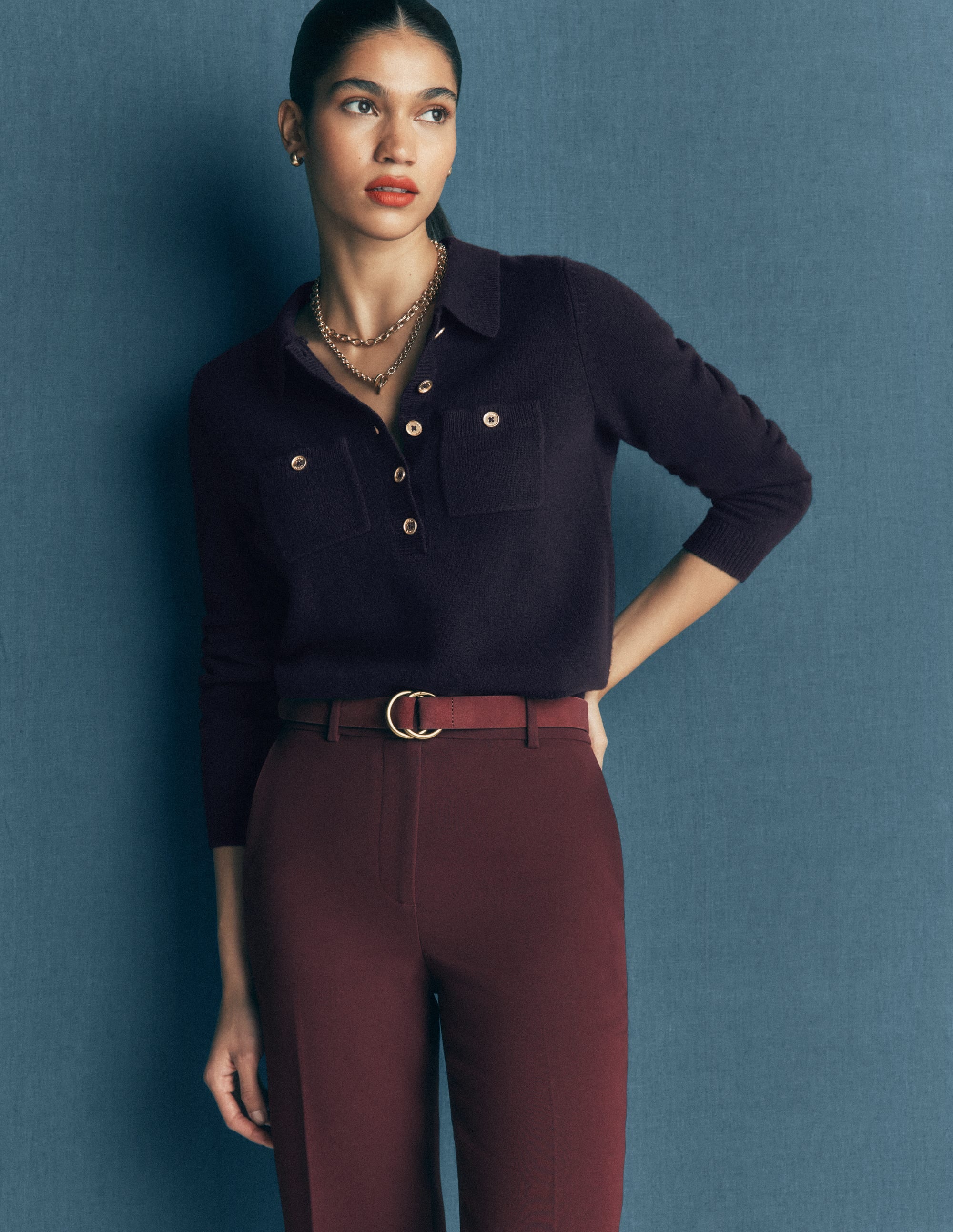 Marianne Pullover aus Merinowolle-Marineblau - Image 2