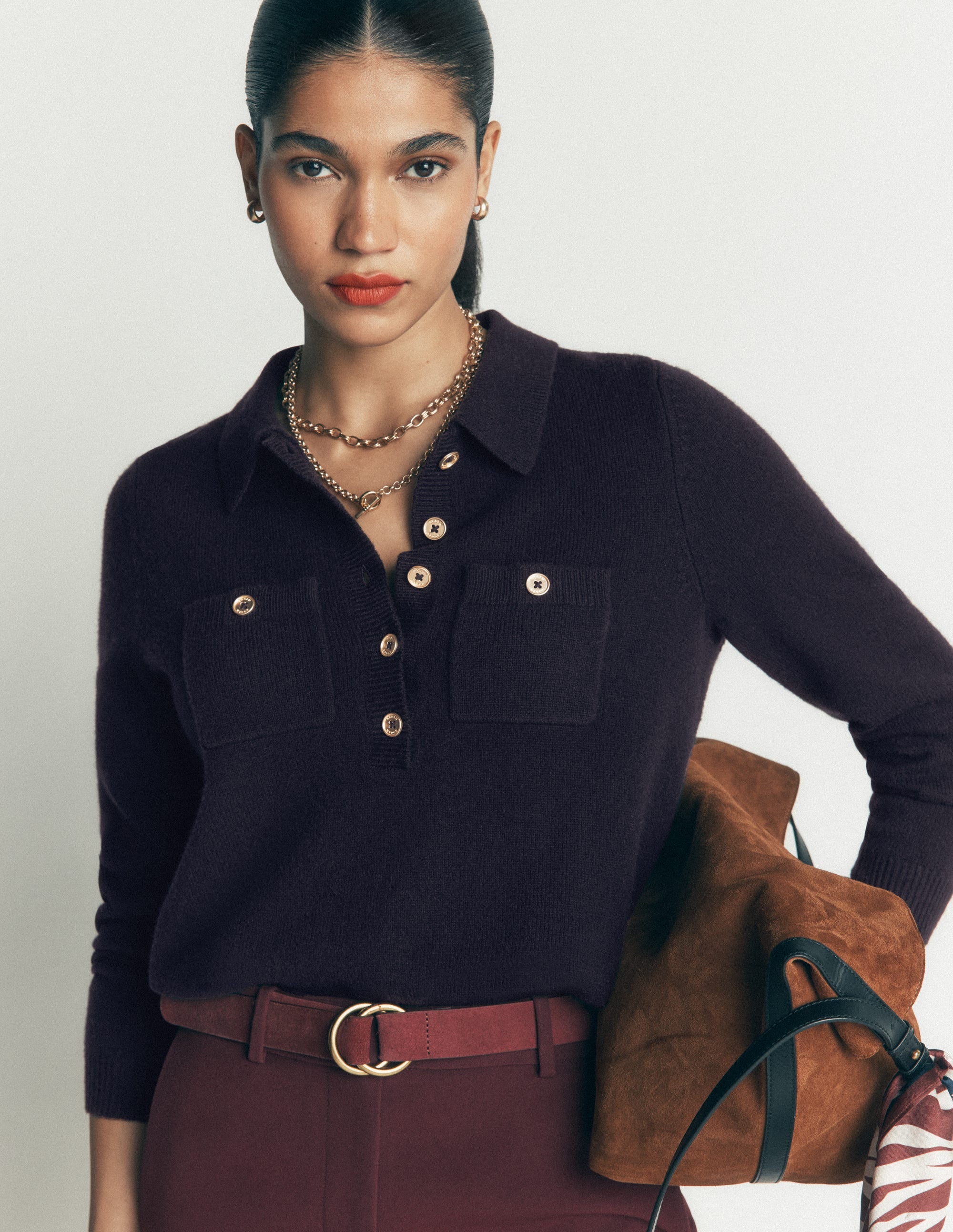 Marianne Pullover aus Merinowolle-Marineblau - Image 3