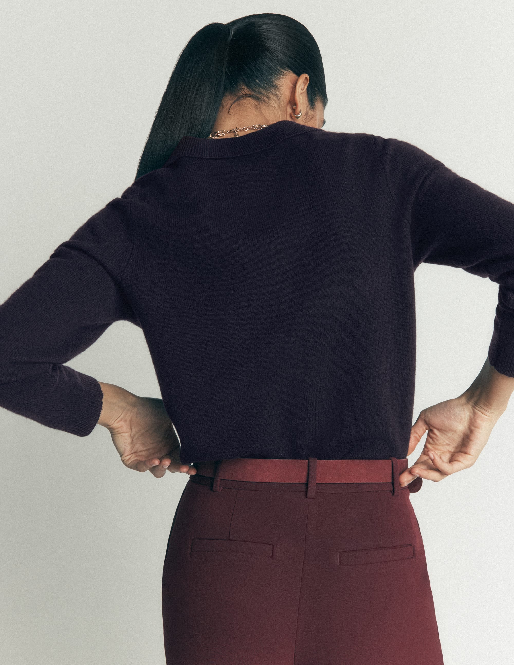 Marianne Pullover aus Merinowolle-Marineblau - Image 4