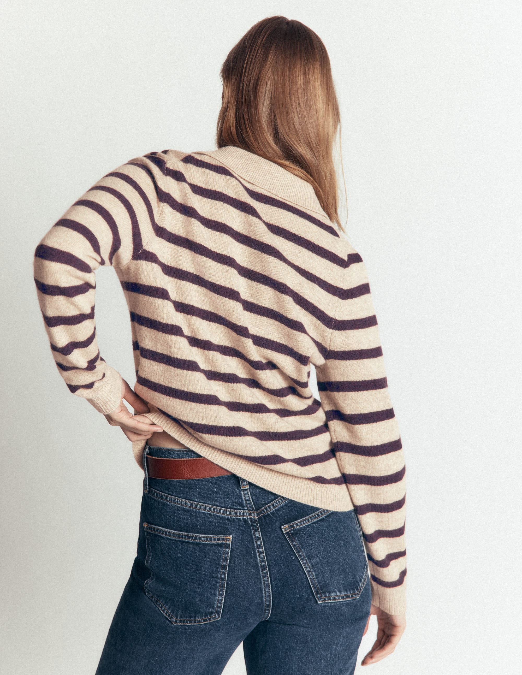 Marianne Pullover aus Merinowolle-Nerz, Streifen - Image 3