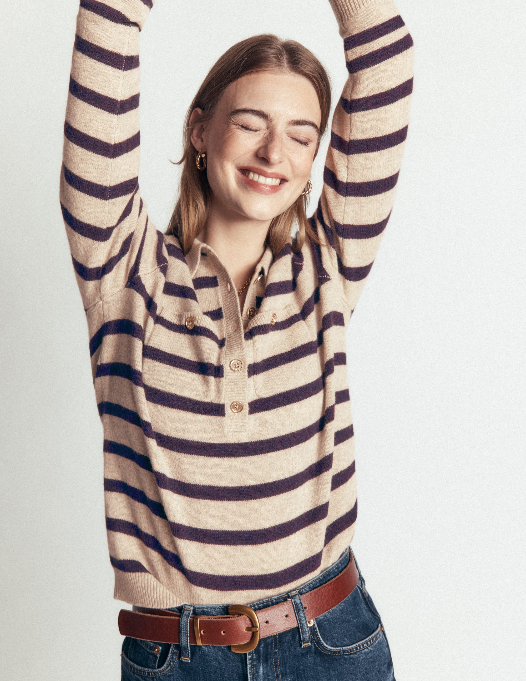 Marianne Pullover aus Merinowolle-Nerz, Streifen - Image 4