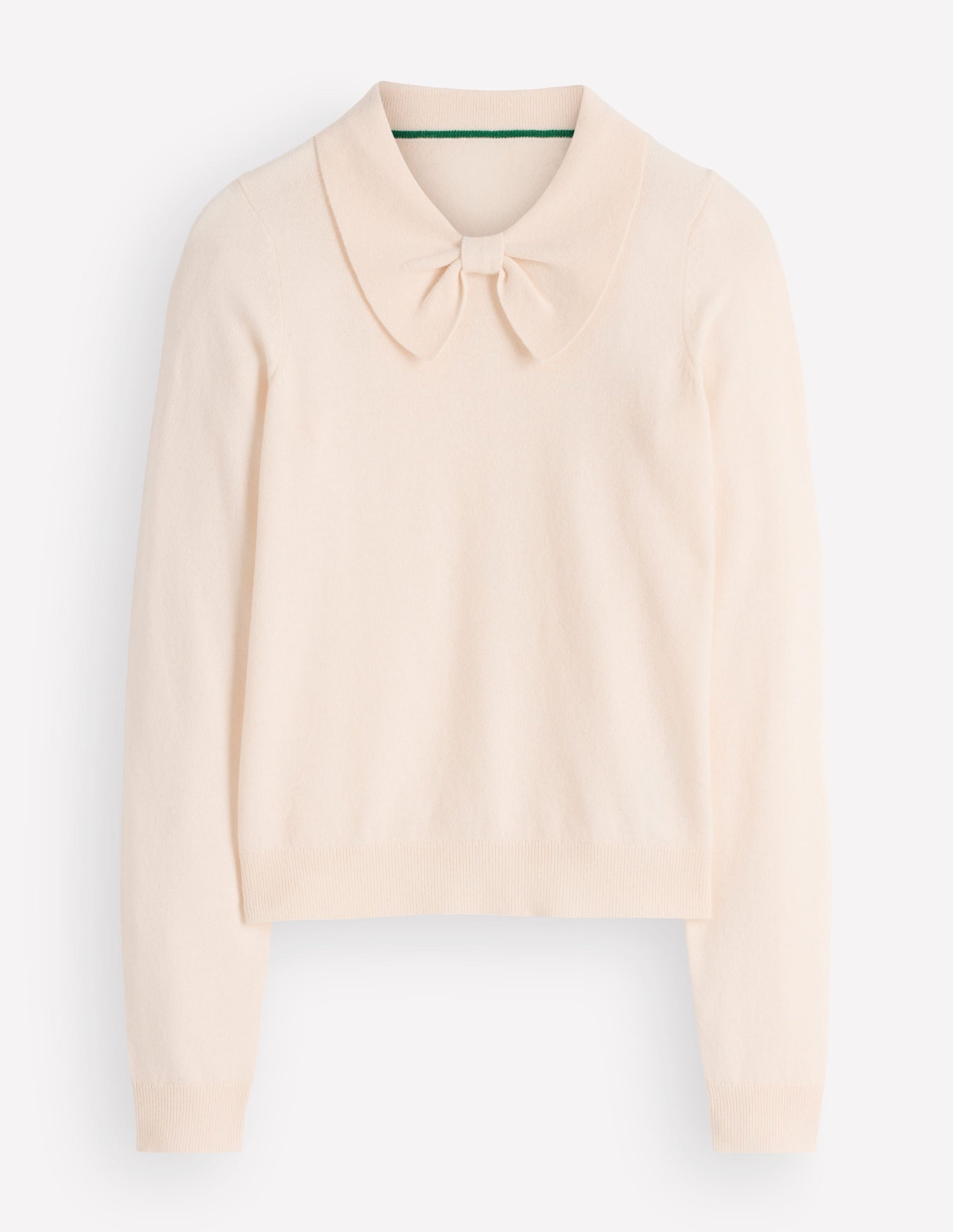 Strickpullover mit Schleife am Ausschnitt-Naturweiß-5