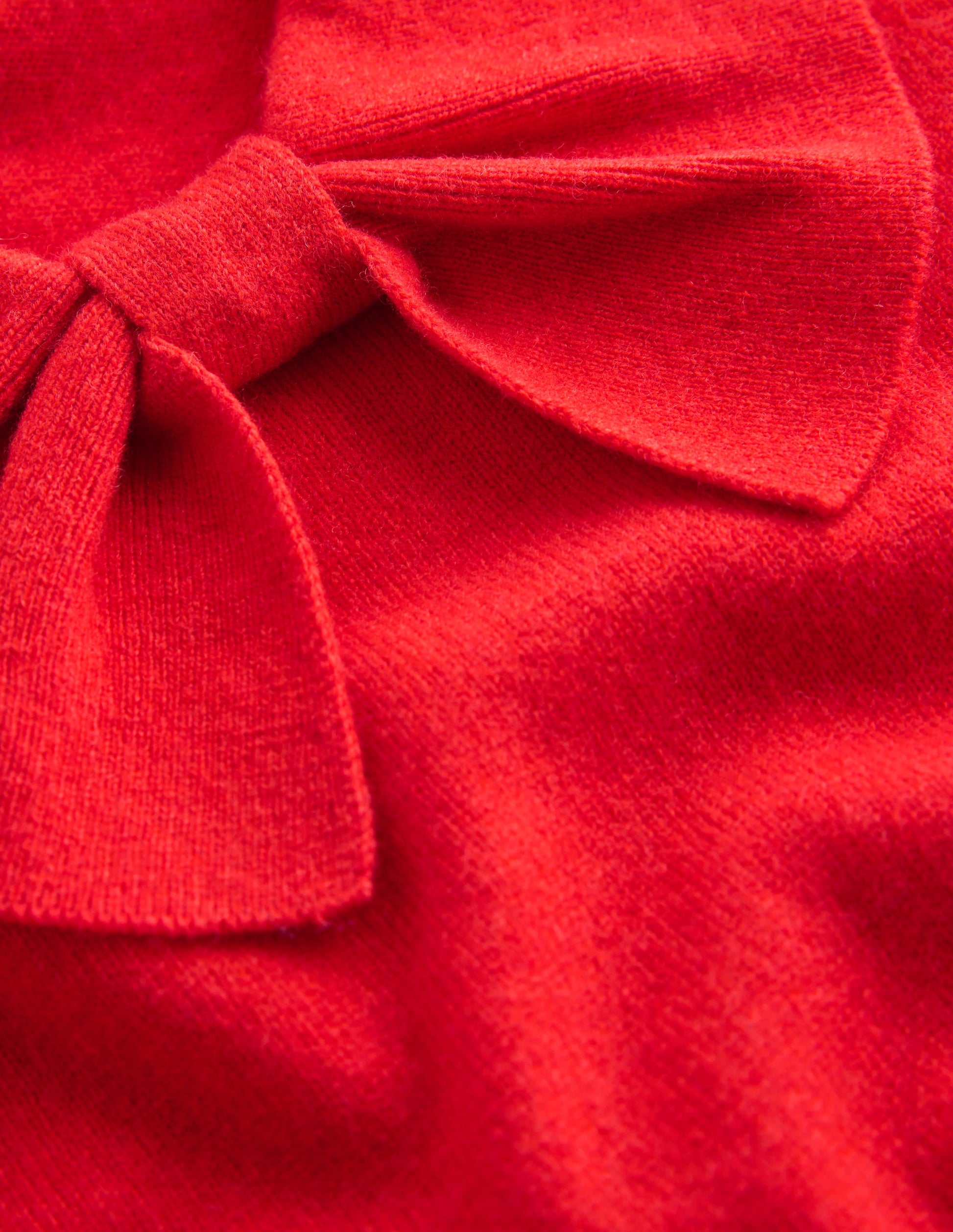 Strickpullover mit Schleife am Ausschnitt-Mohnblumenrot-8