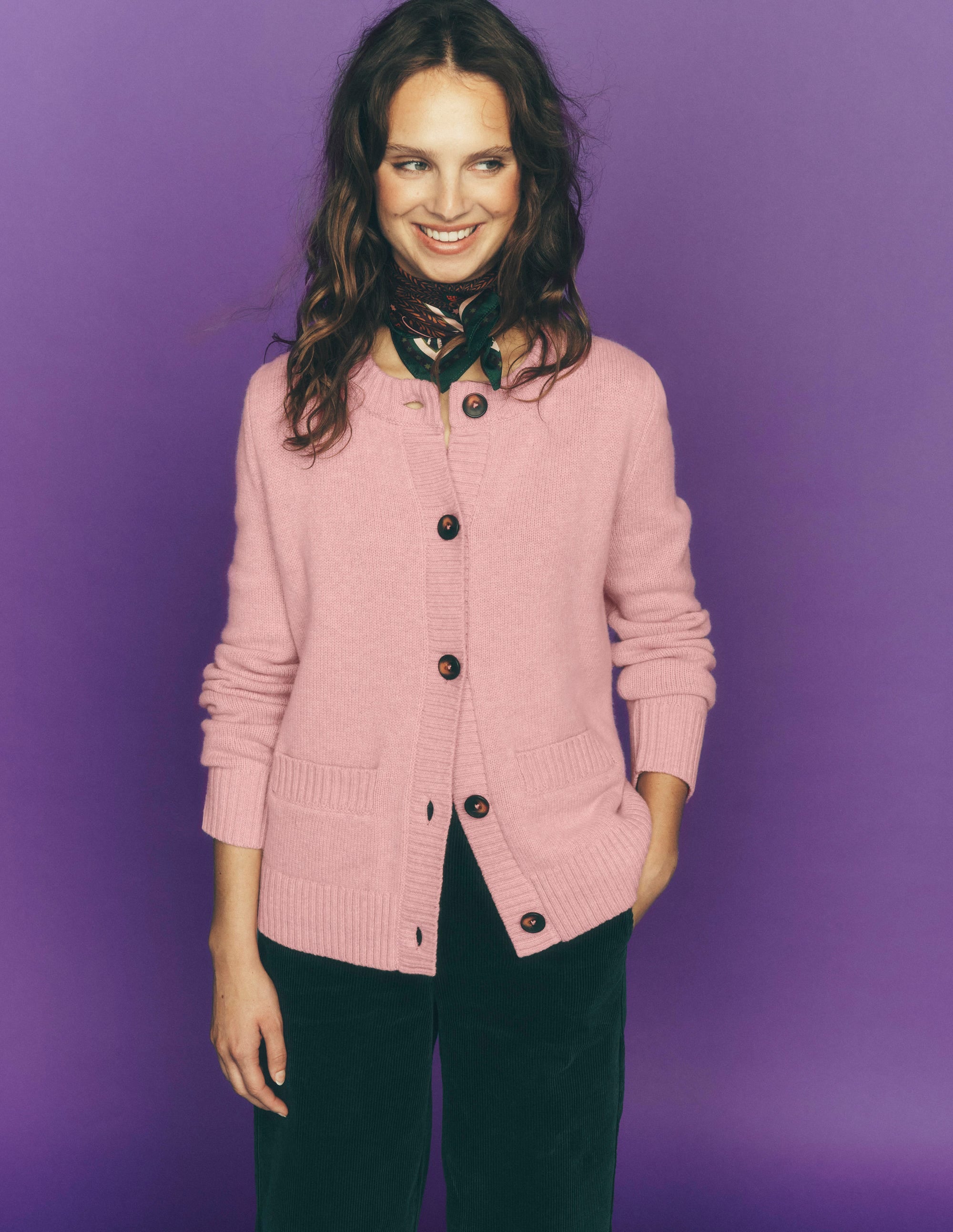 Marta Merino Wool Cardigan-Spring Blossom Pink - Image 1