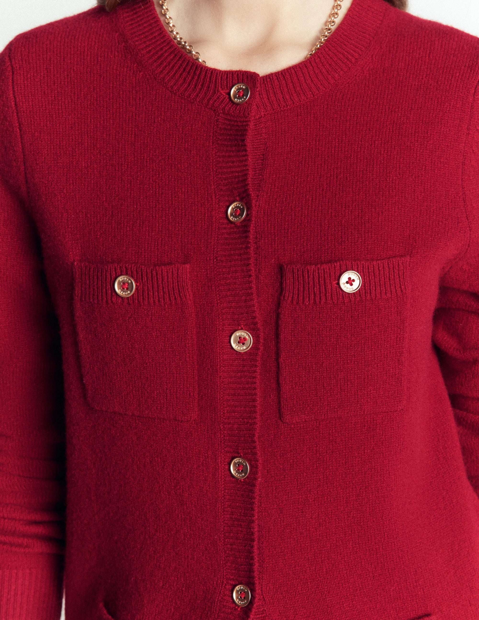 Marianne Strickjacke aus Merinowolle-Purpurrot - Image 2