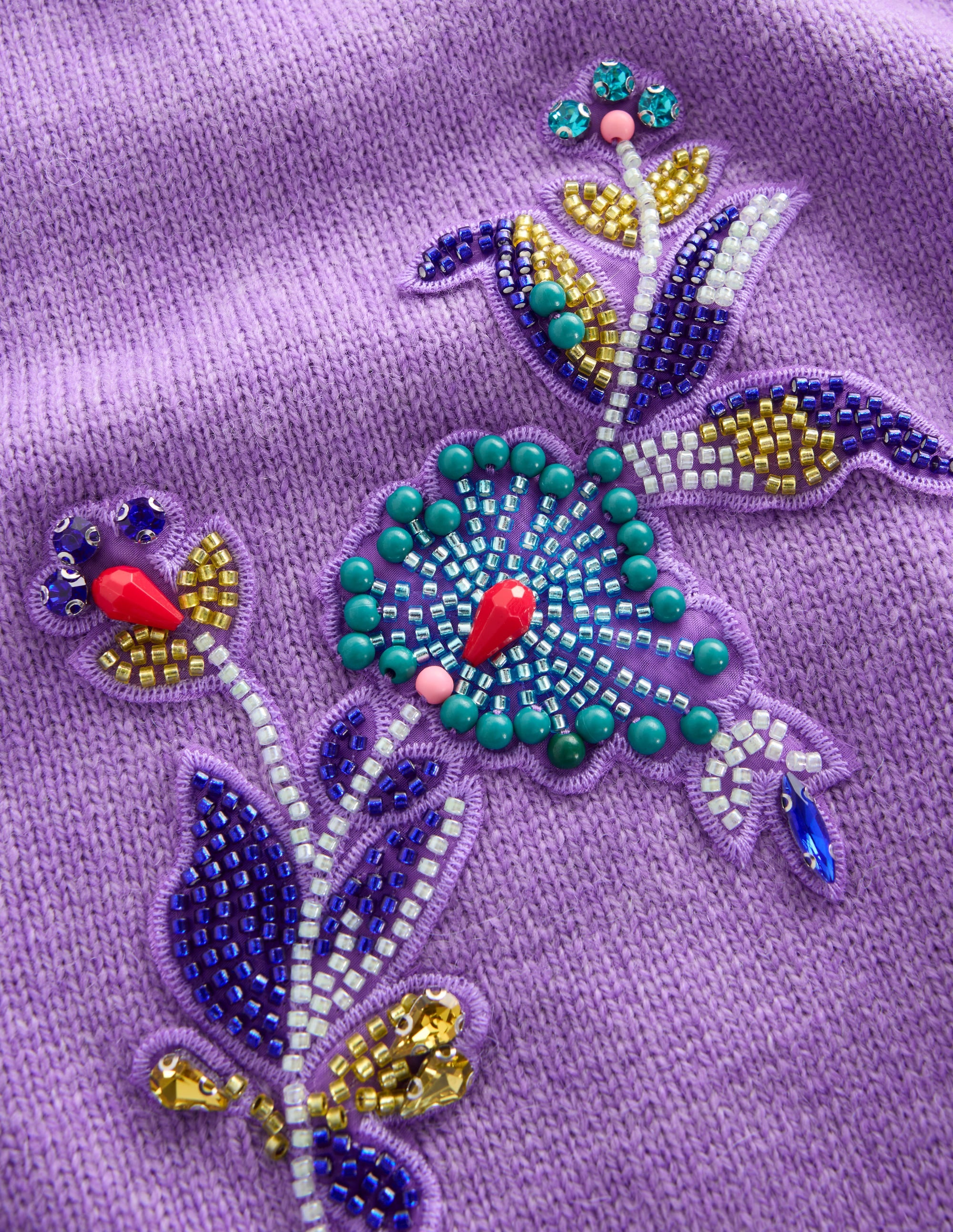 Ria Verziertes Strick-T-Shirt-Amethyst-Lila - Image 7
