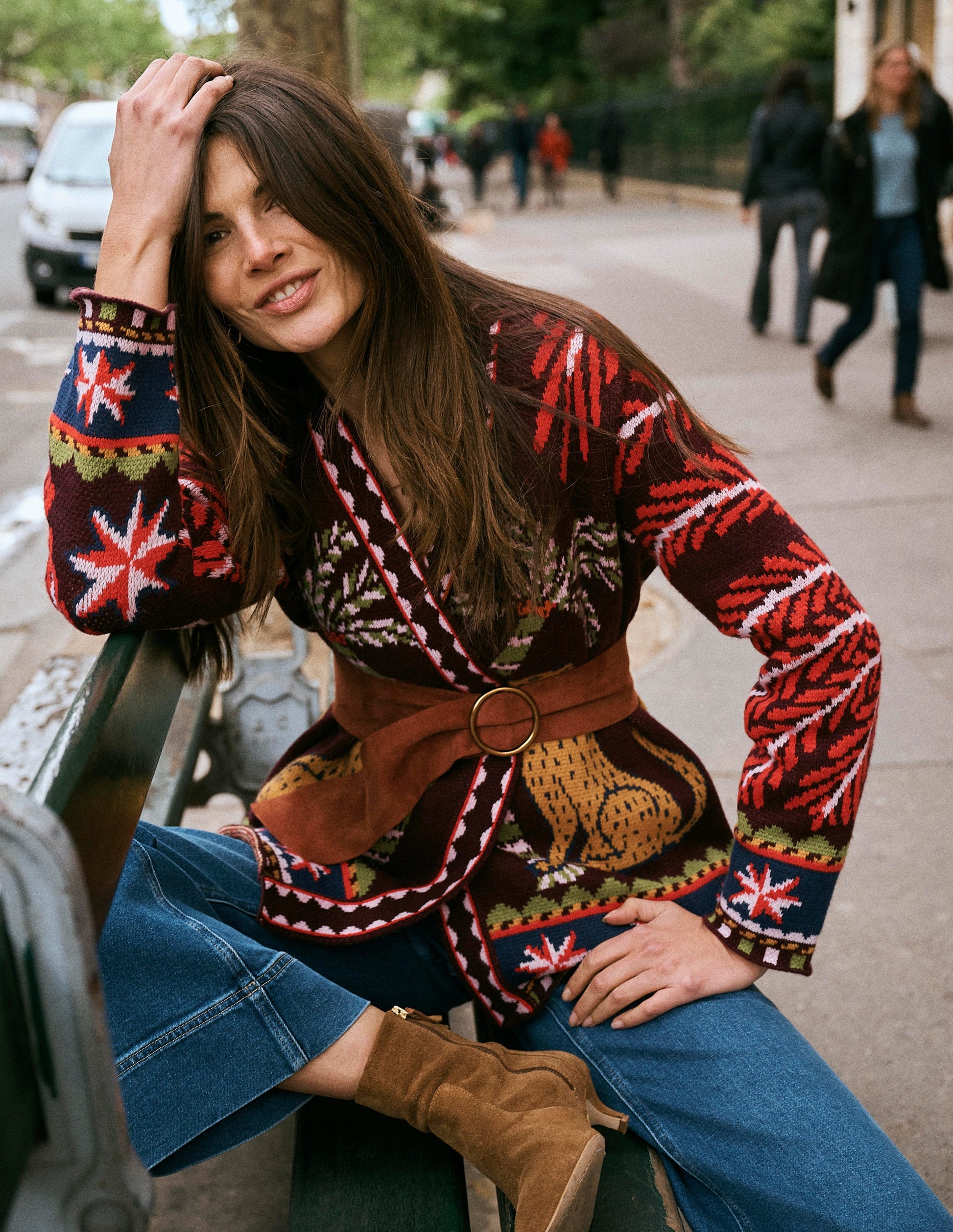 Belted Wrap Knitted Cardigan-Winetasting-1
