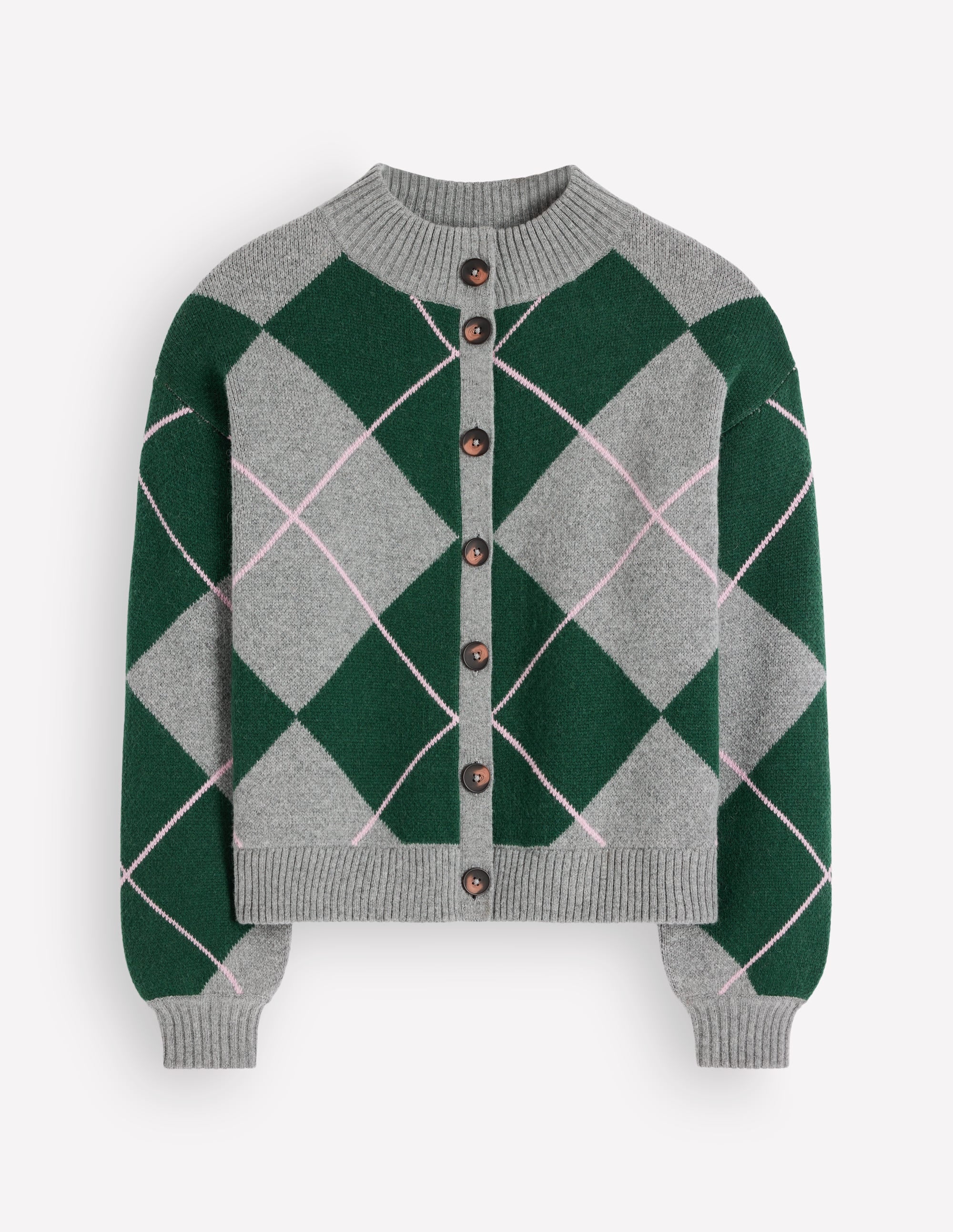 Jemma Jacquard-Strickjacke-Jagdgrün Argyle - Image 5