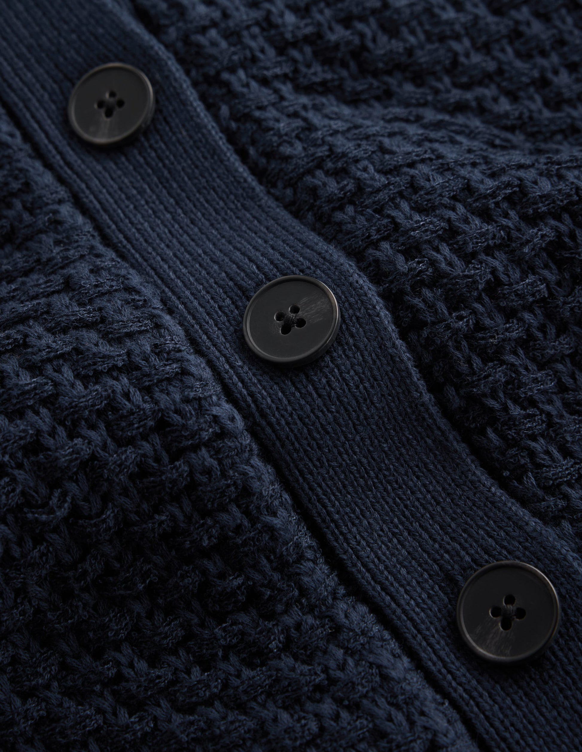Textured Knitted Bomber Jacket-Navy-7