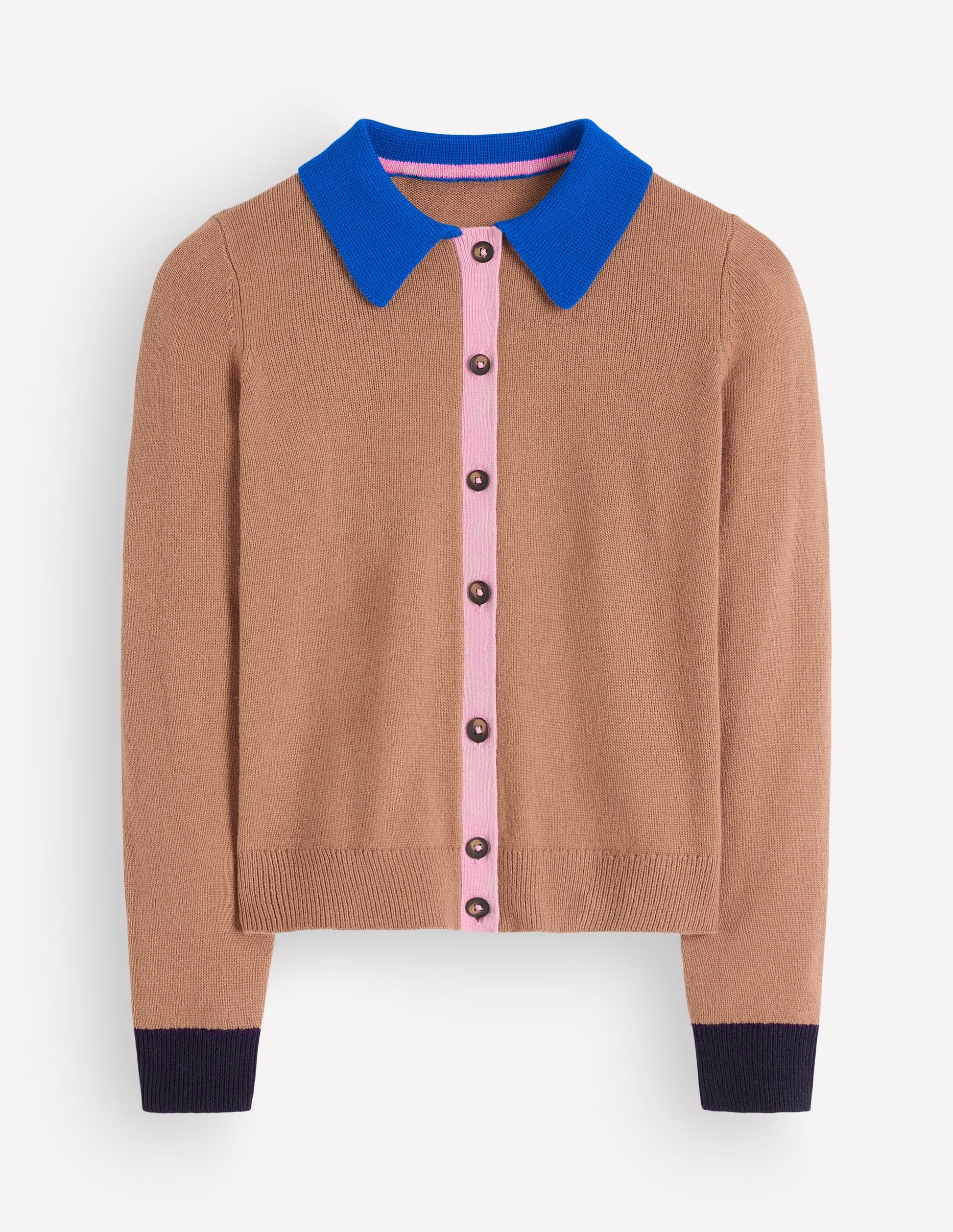 Ariadne Strickjacke aus Alpaka-Mischung-Camel Meliert, Blockfarben-5