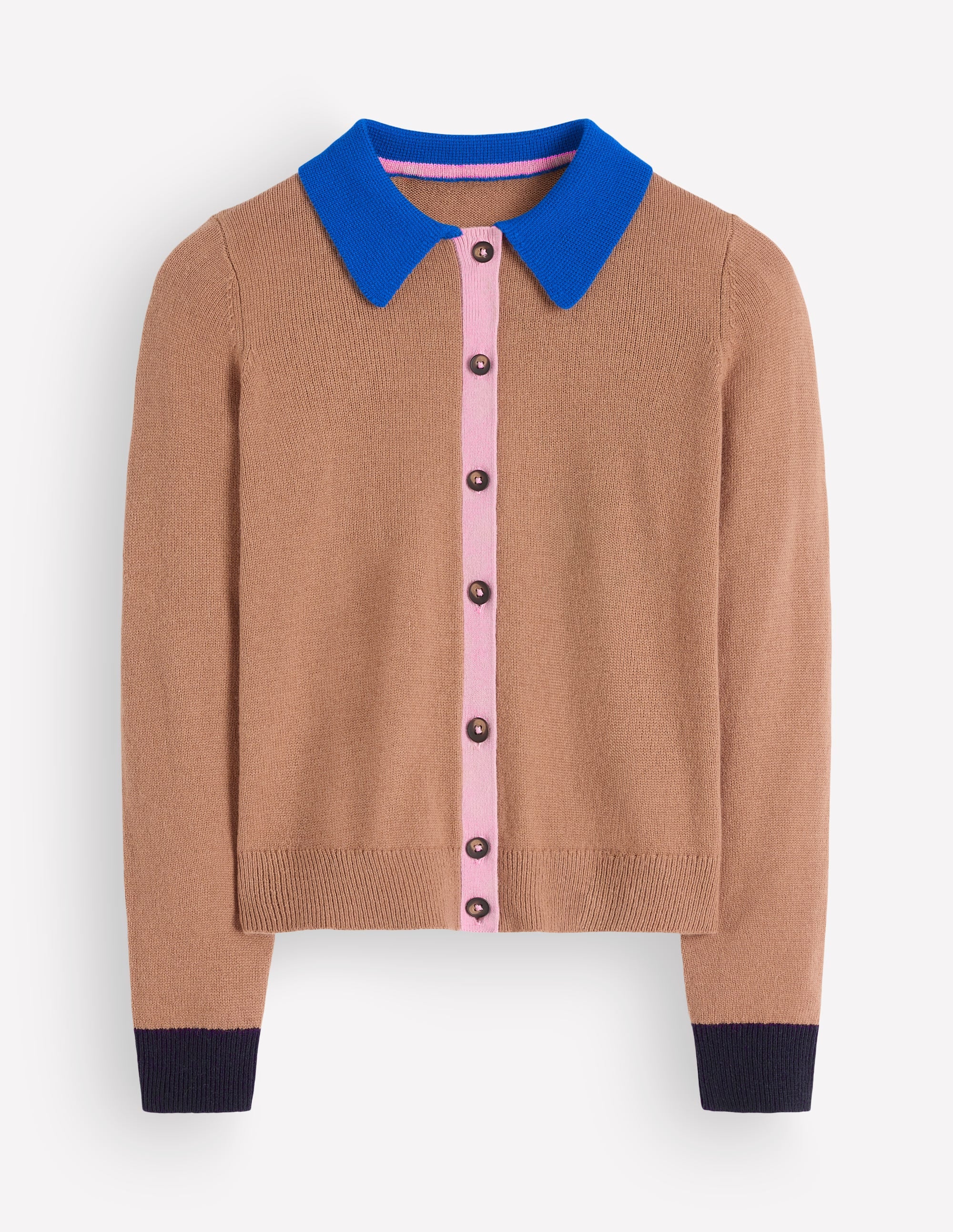 Ariadne Strickjacke aus Alpaka-Mischung-Camel Meliert, Blockfarben - Image 5