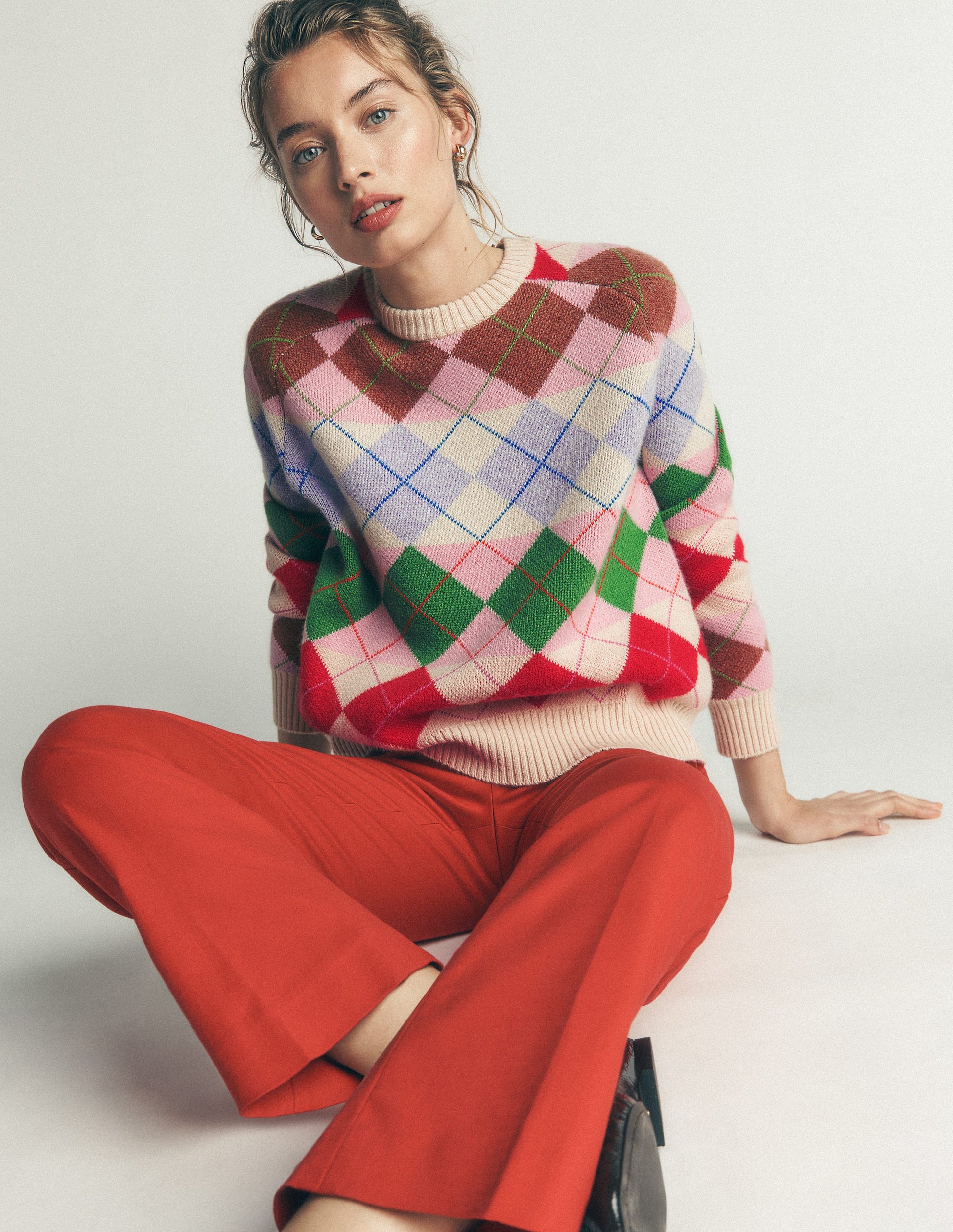 Ariadne Pullover aus Alpaka-Mischung-Bunt, Argyle-Muster-3