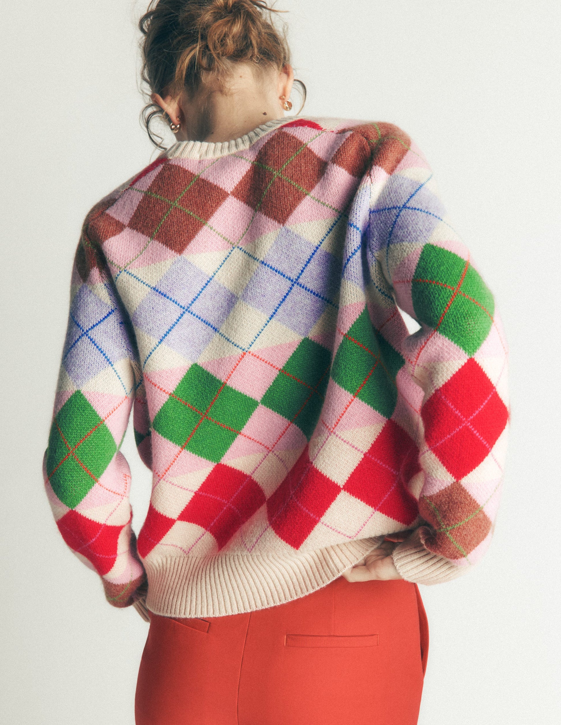 Ariadne Pullover aus Alpaka-Mischung-Bunt, Argyle-Muster-5