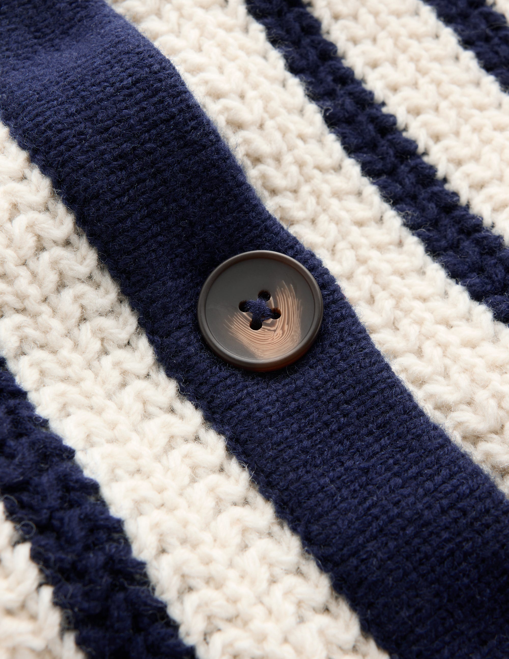 Longline Knitted Coatigan-Ivory, Navy Stripe - Image 6