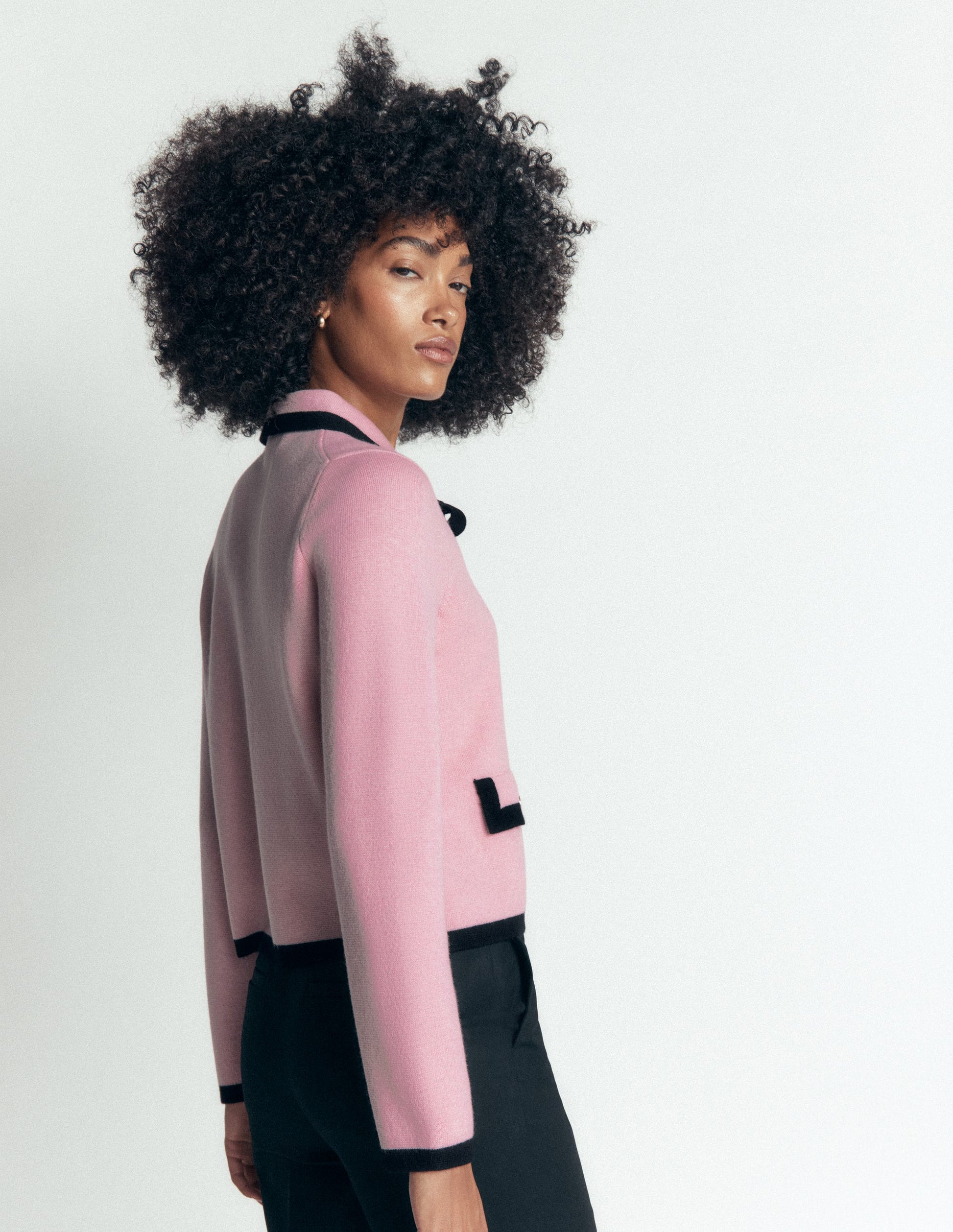 Veste en maille Elizabeth à nœud-Orchideenrosa-3