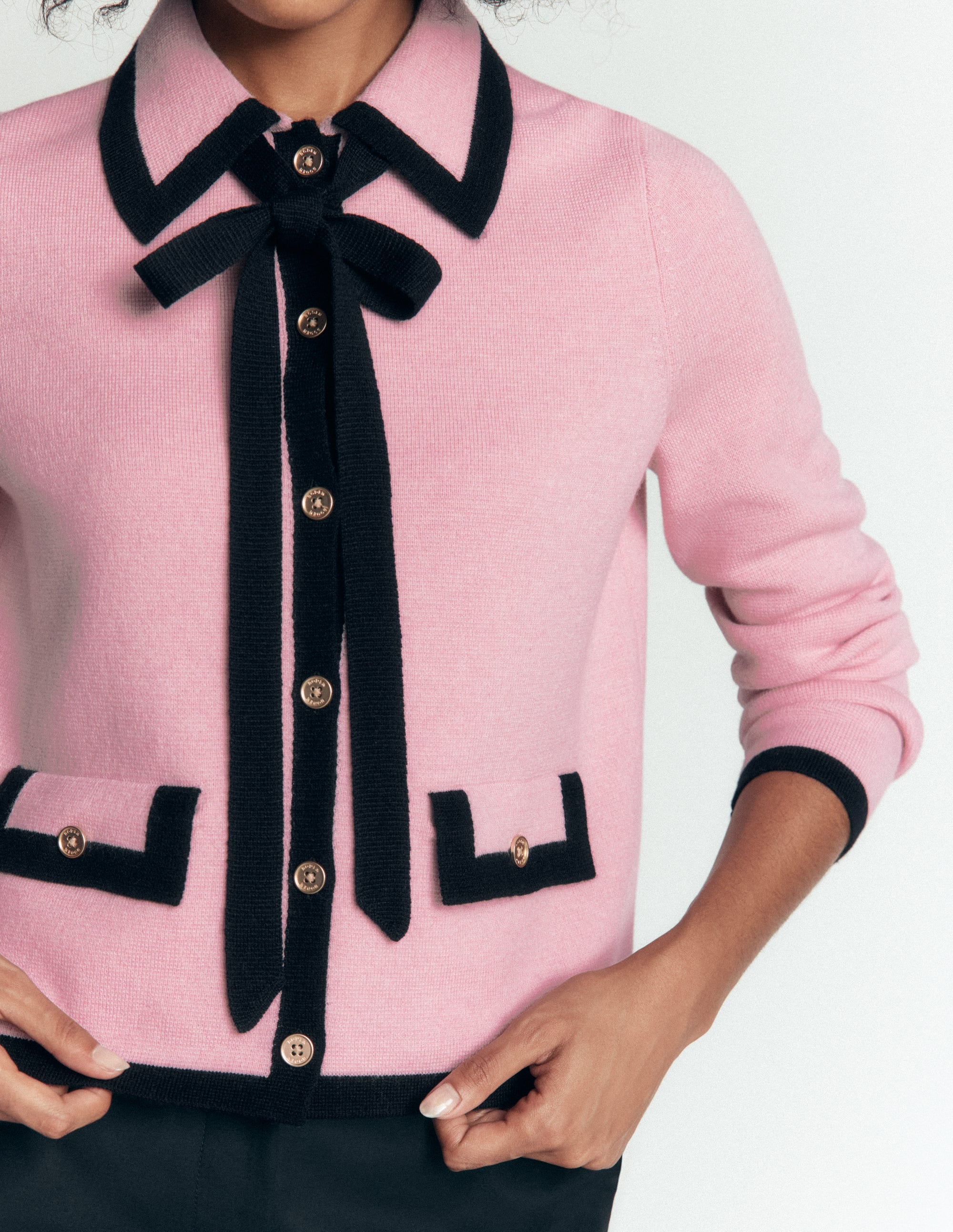 Veste en maille Elizabeth à nœud-Orchideenrosa - Image 4