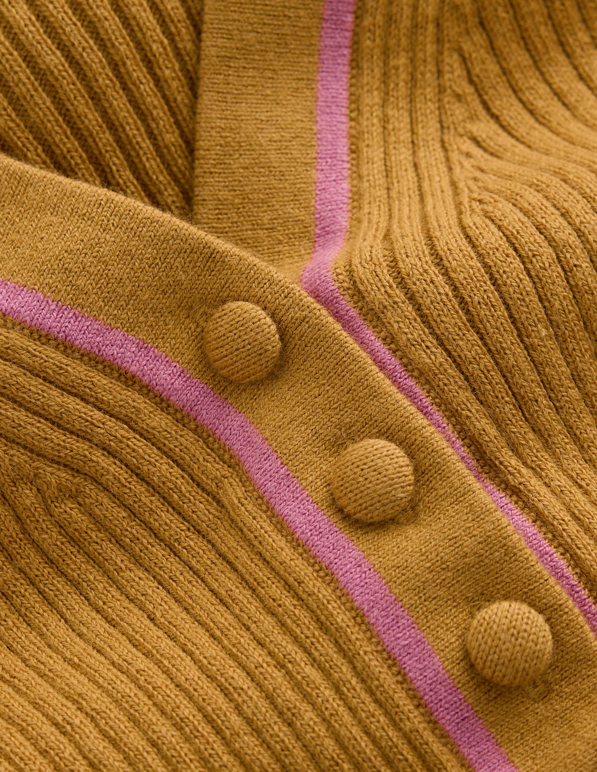Paula Gerippter Pullover mit V-Ausschnitt-Goldenes Weizengelb-6