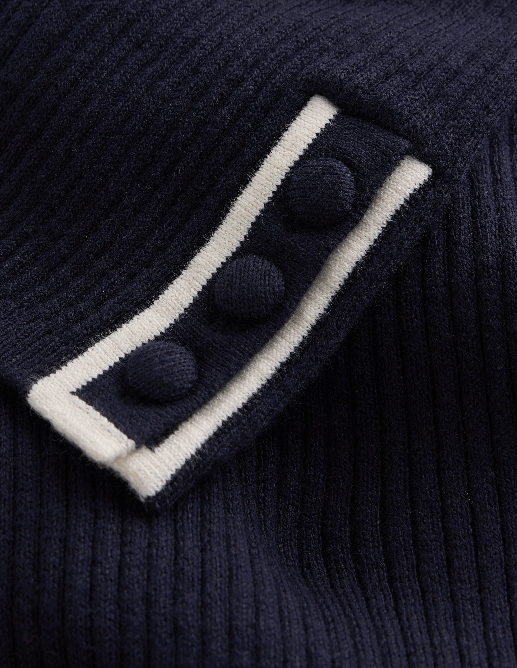 Paula Gerippter Pullover mit U-Boot-Ausschnitt-Marineblau - Image 6