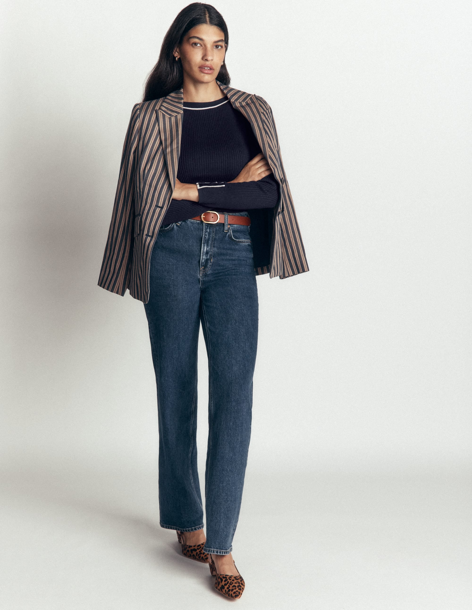 Paula Gerippter Pullover mit U-Boot-Ausschnitt-Marineblau - Image 4