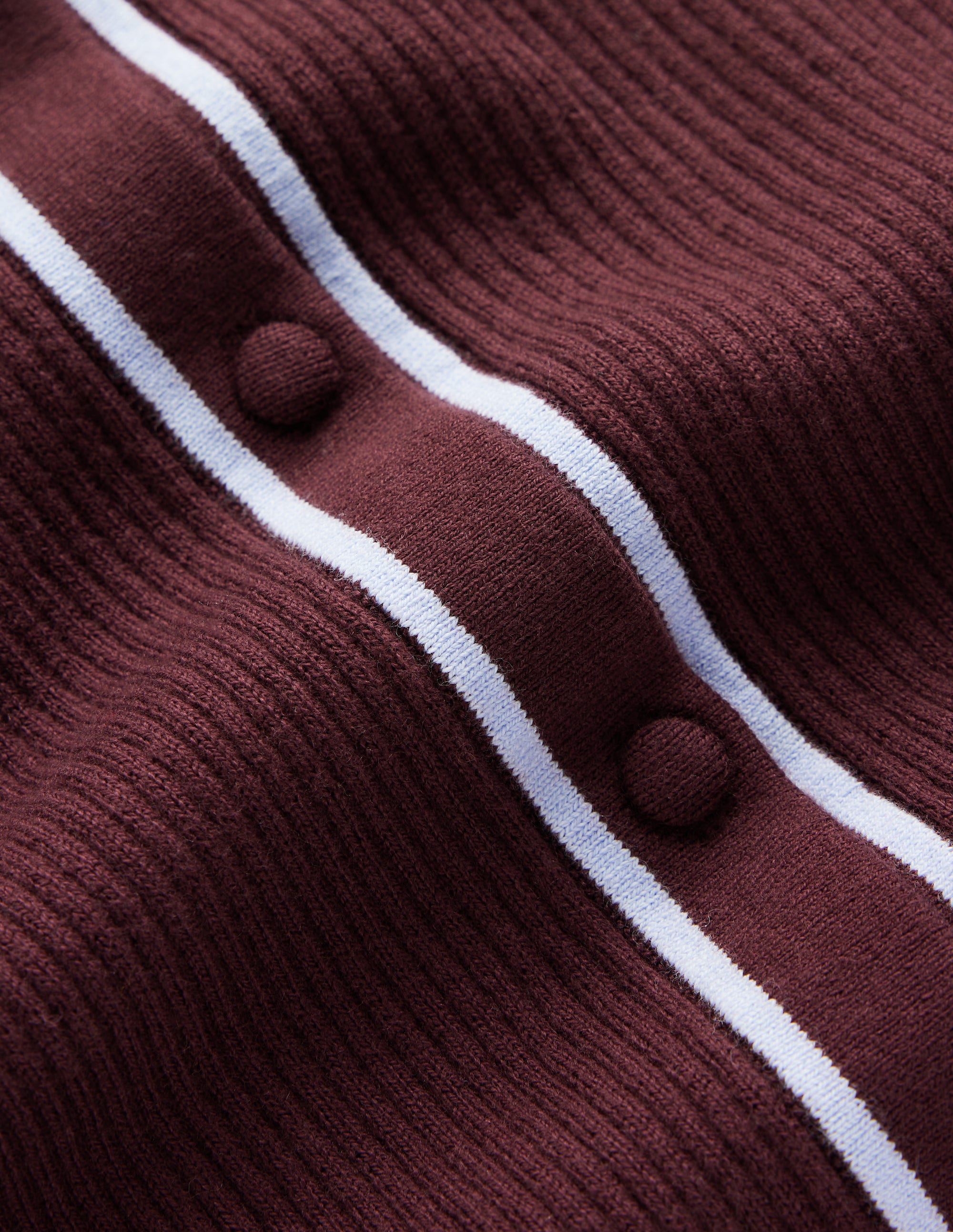 Paula Gerippte Strickjacke mit Rundhalsausschnitt-Bitterschokolade - Image 6