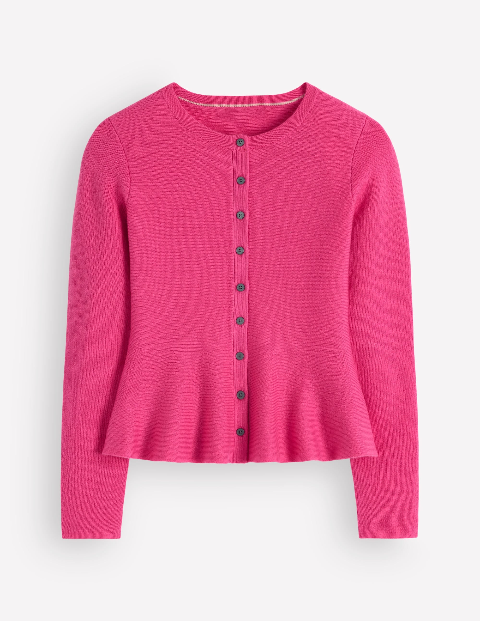 Taillierte Woll-Strickjacke mit Schößchen-ROSA - Image 6
