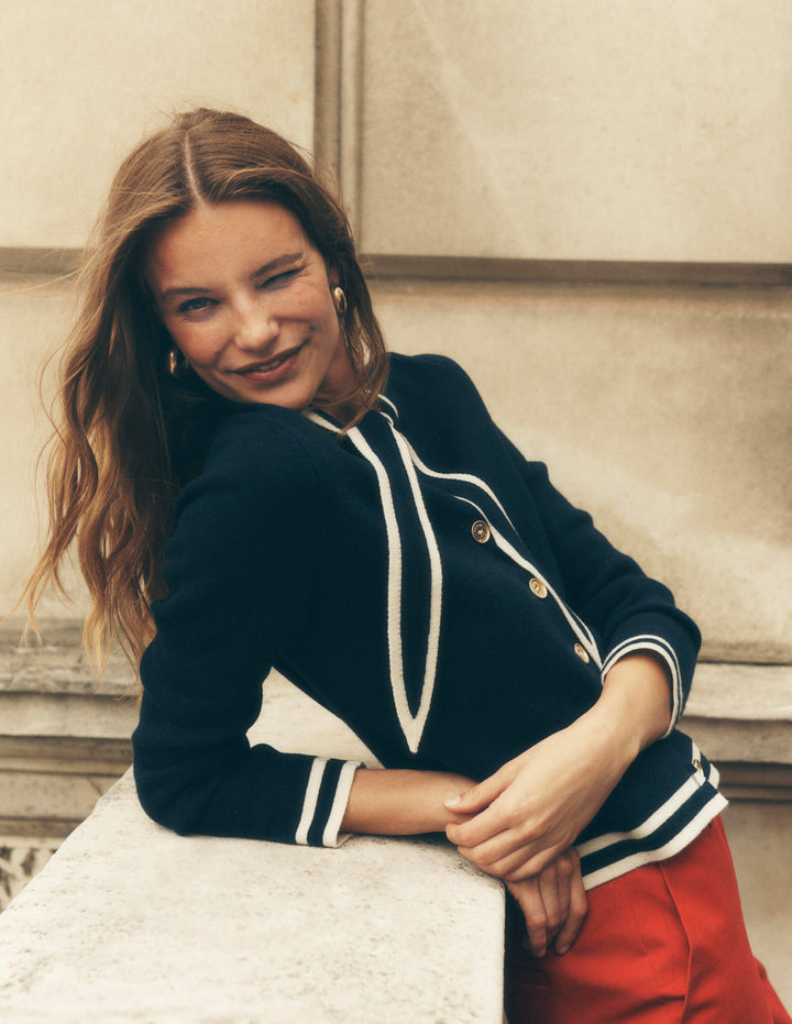 Milano Jacke zum Binden-Marineblau