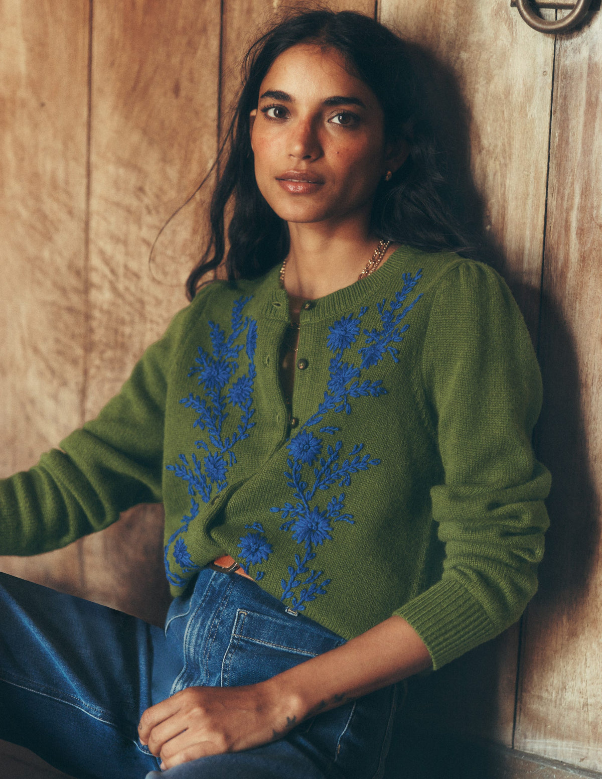 Strickjacke mit Stickerei-Schnittlauch - Image 1