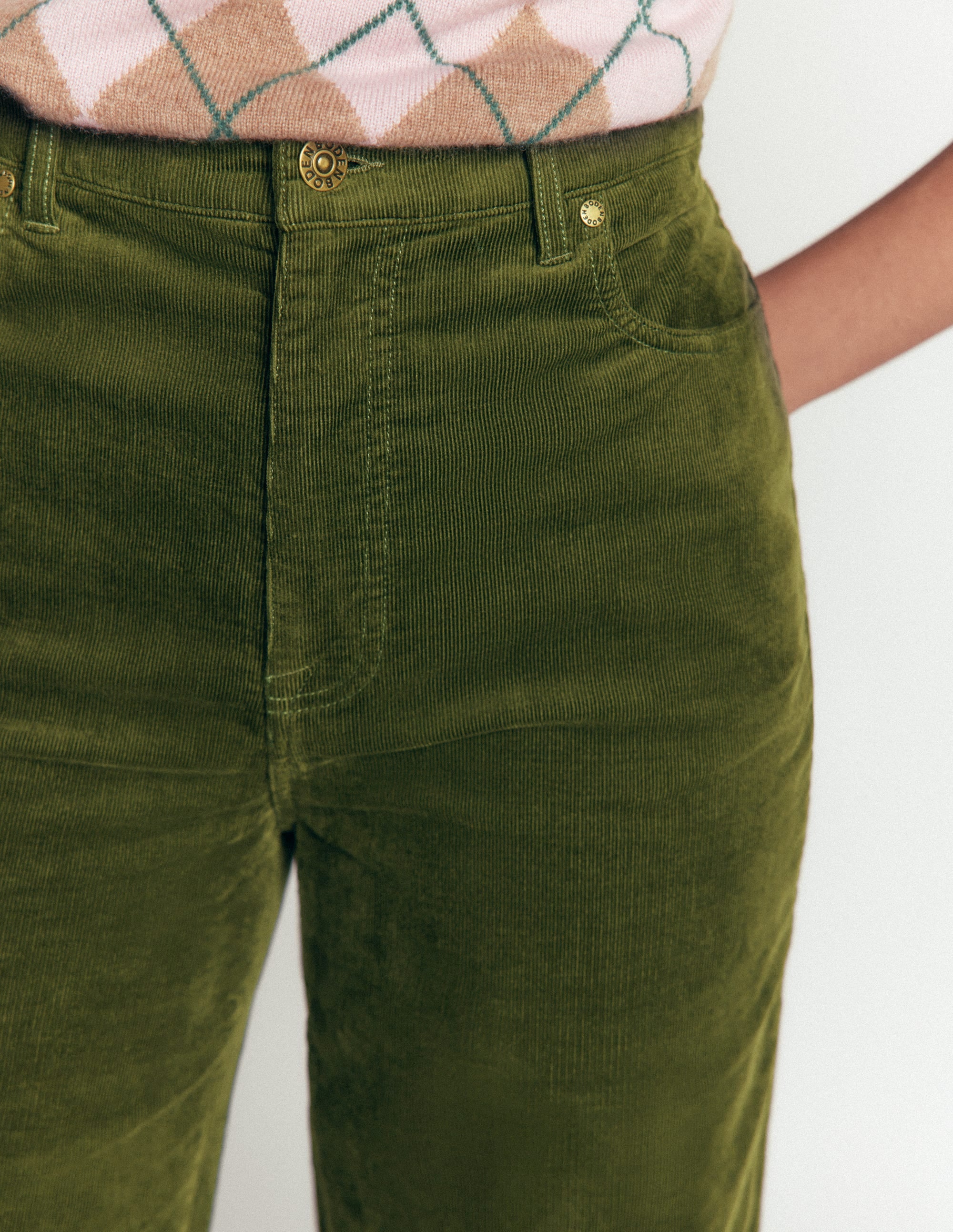 Cord-Jeans mit hohem Bund und geradem, lockerem Bein-Schnittlauch - Image 2