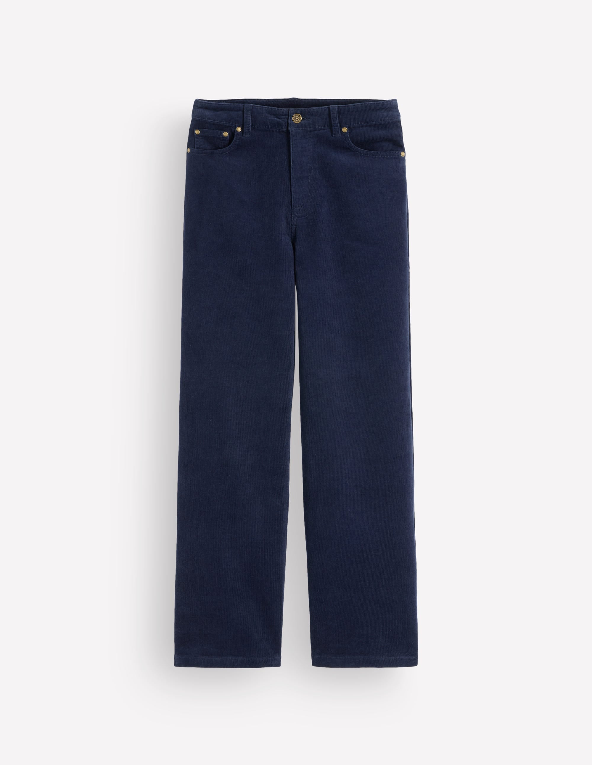 High Rise Cord Column Jeans-Navy - Image 7