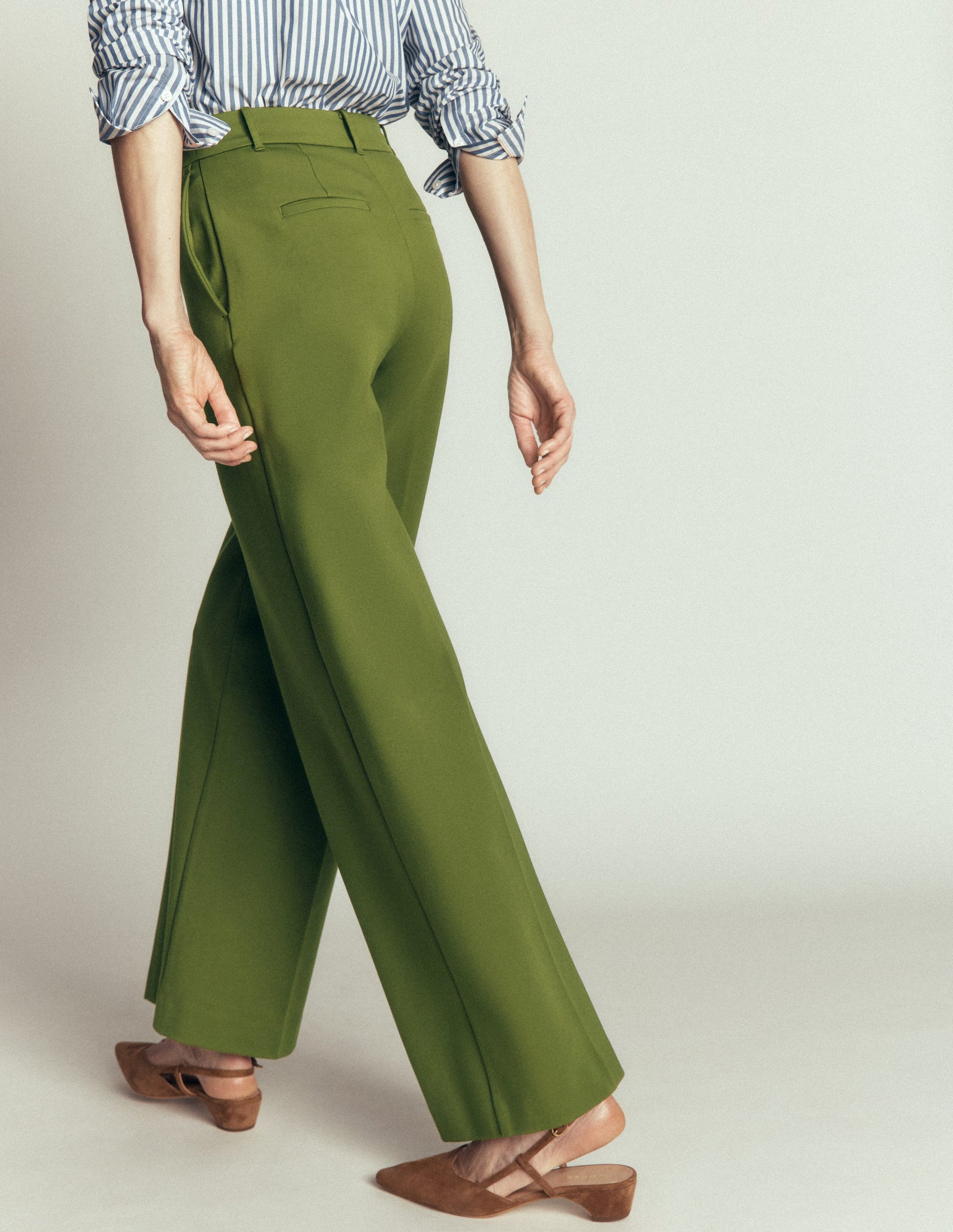 Pantalon Belgravia en point de Rome-Vert forêt-2