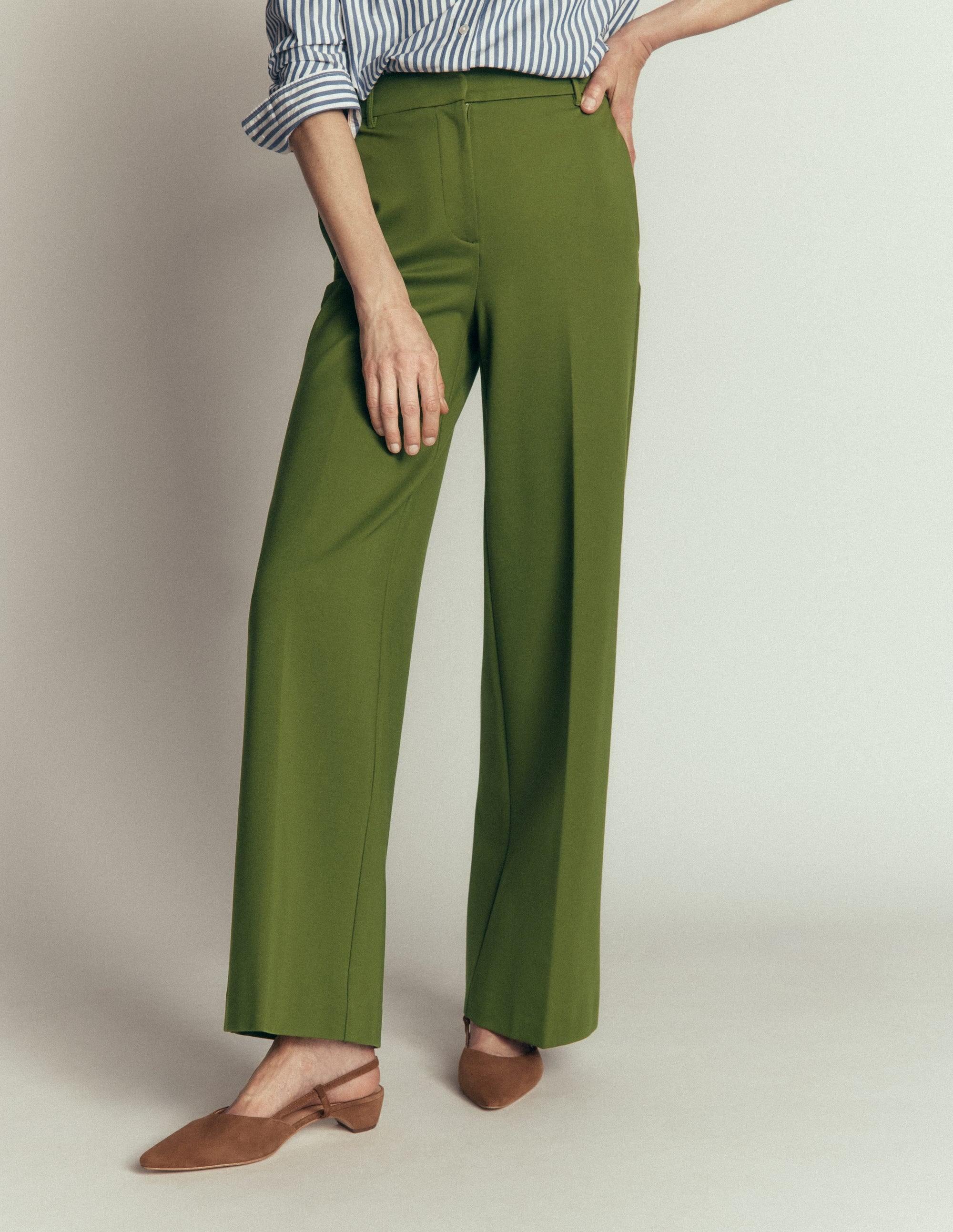 Pantalon Belgravia en point de Rome-Vert forêt - Image 3