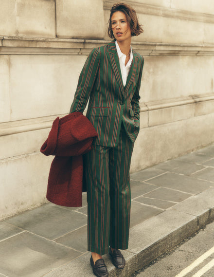 Canonbury Tailored Trousers-Green Stripe