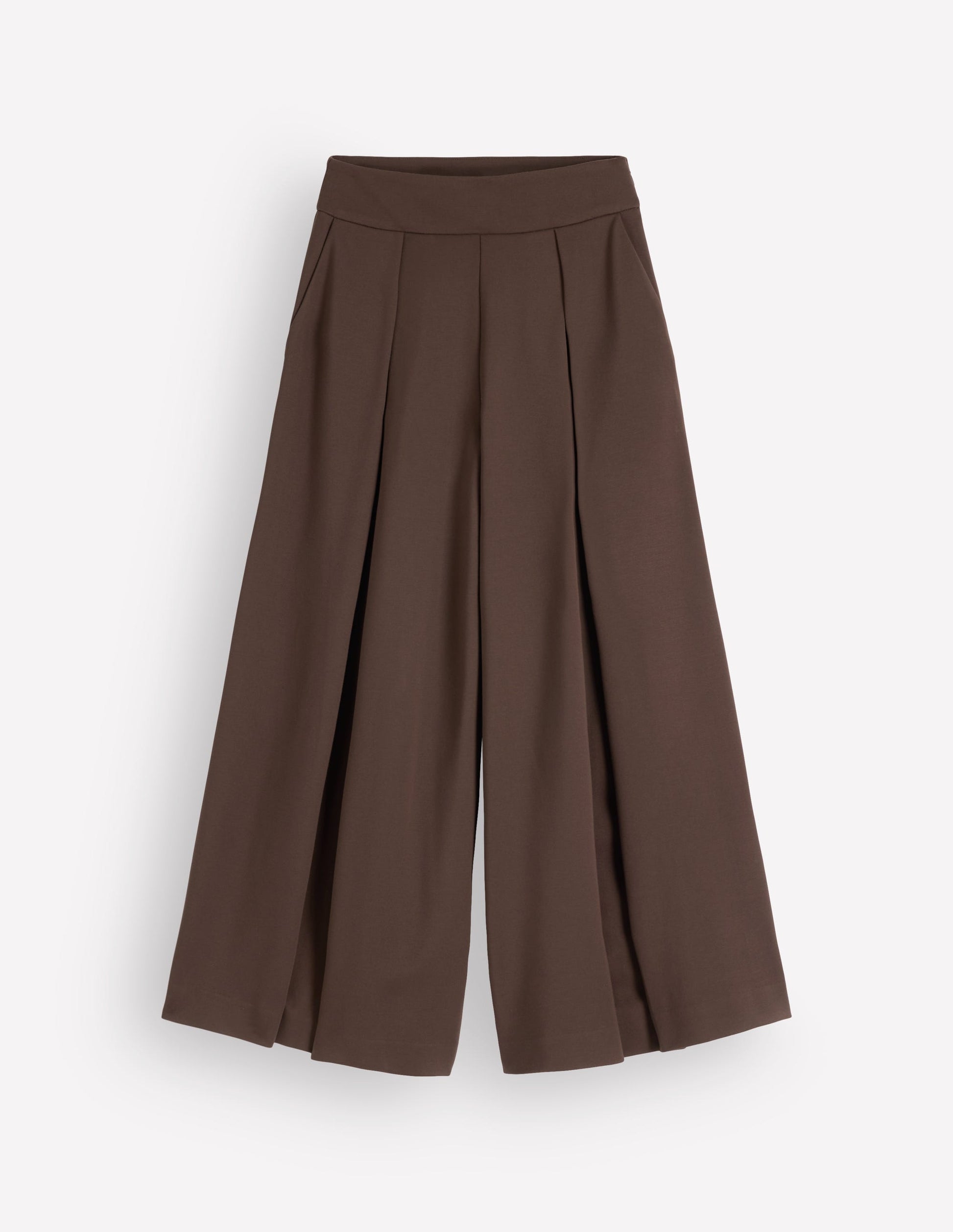 Ponte-Culottes mit Faltendetail-Bitterschokolade-5