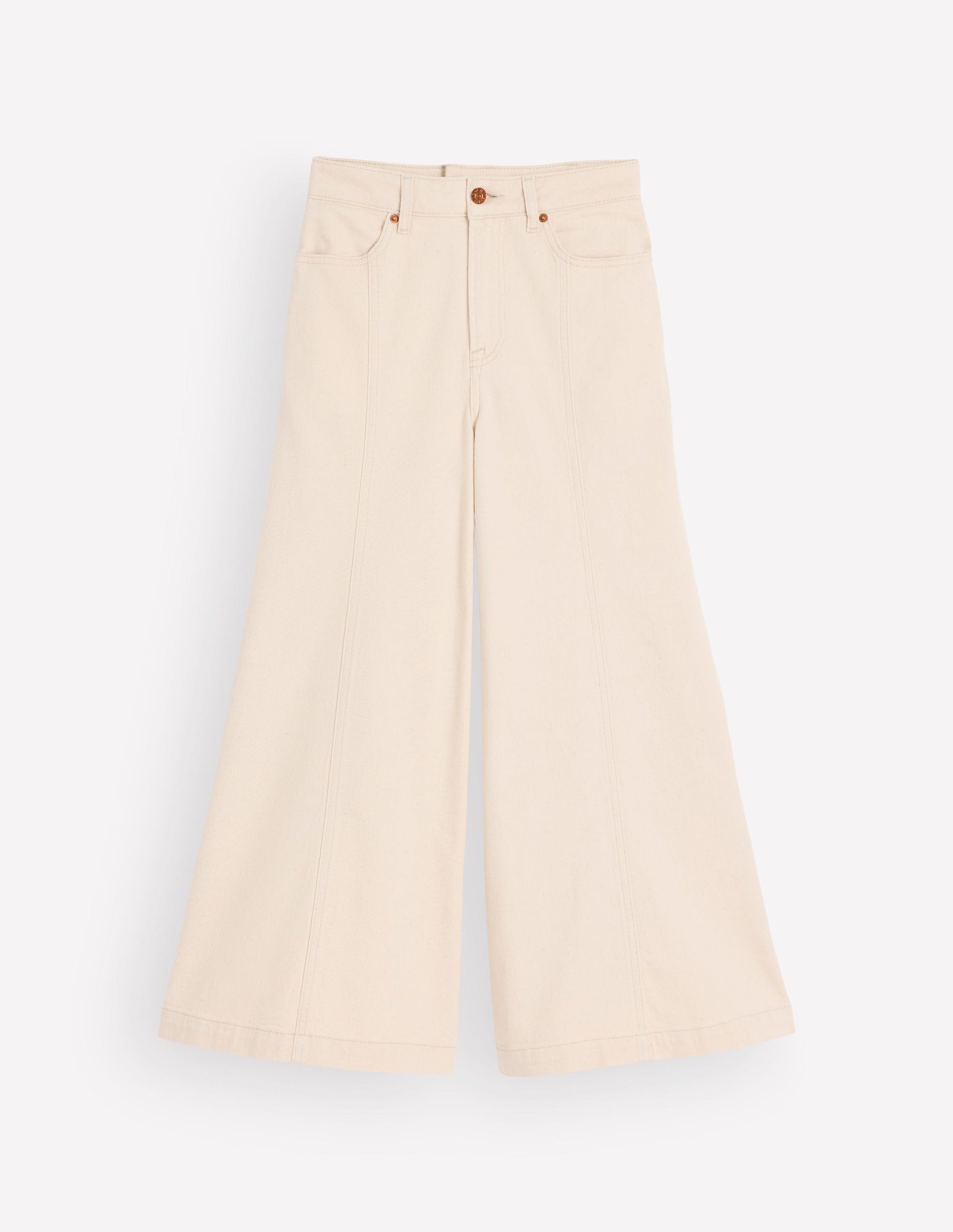 Culotte-Jeans mit weitem Bein-Beige-6
