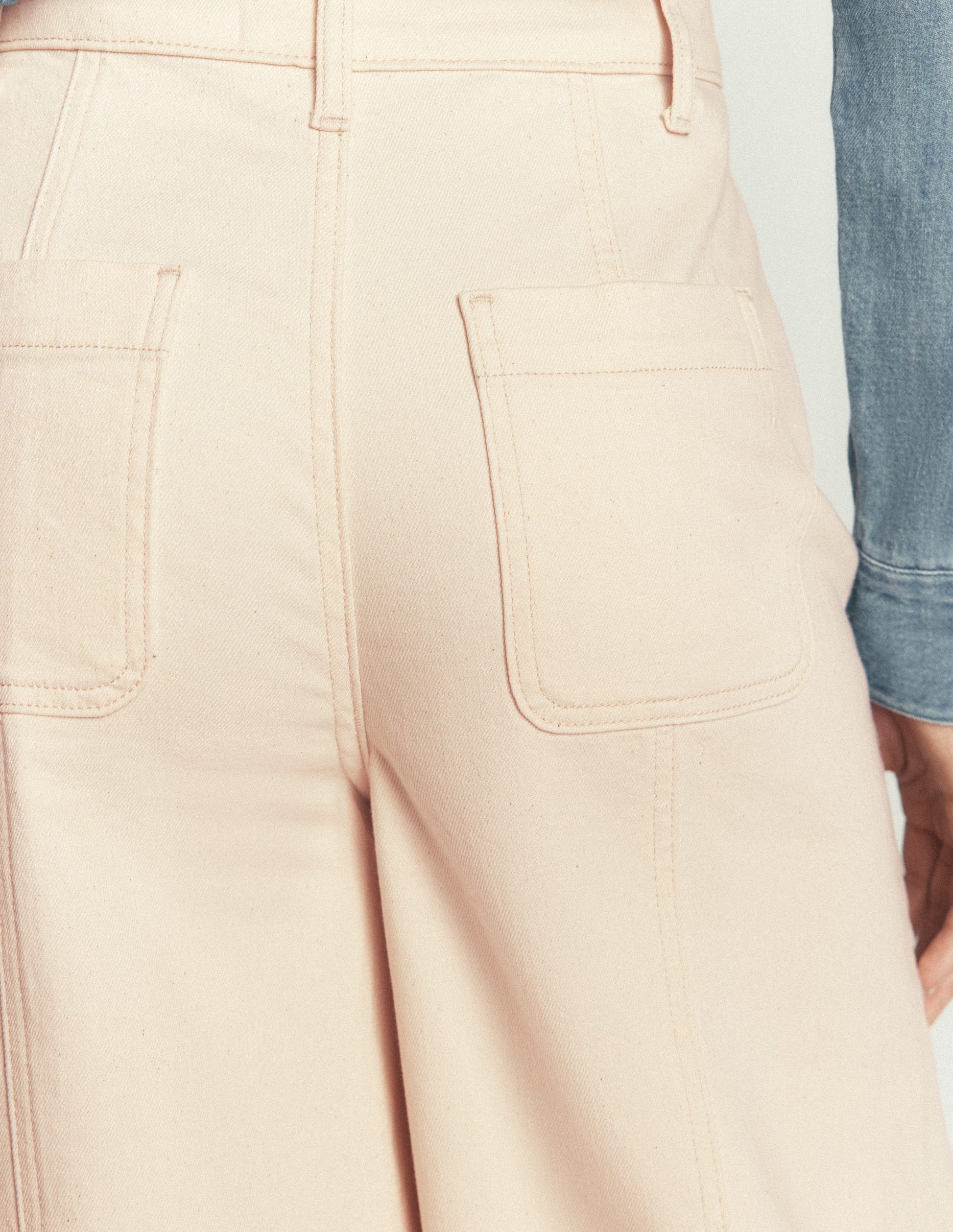 Culotte-Jeans mit weitem Bein-Beige-5