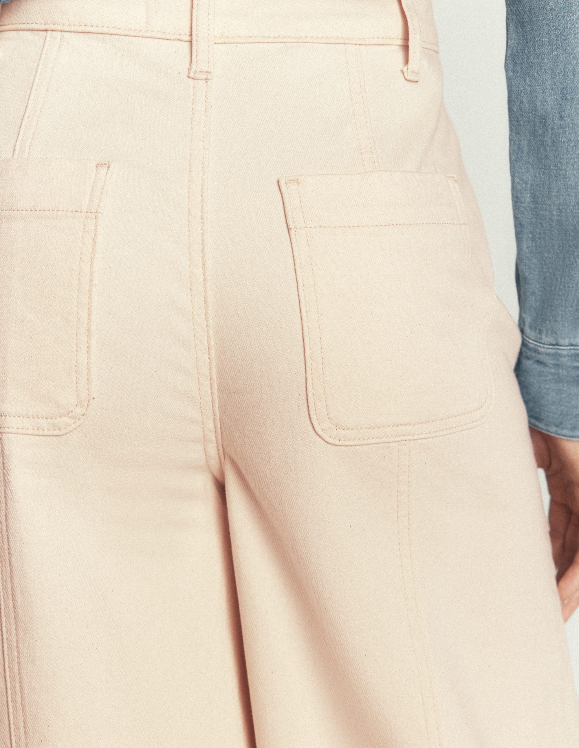 Culotte-Jeans mit weitem Bein-Beige - Image 5