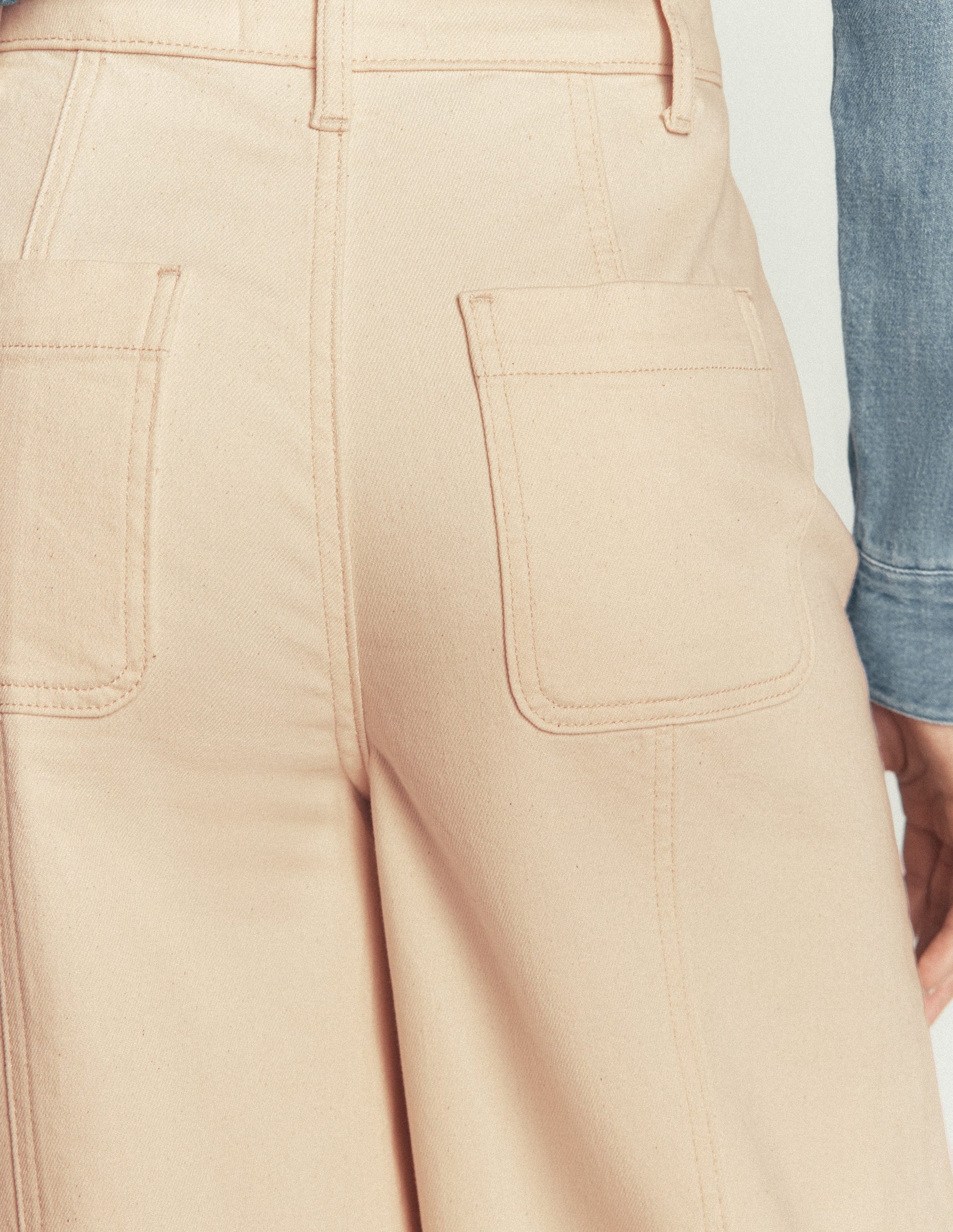 Wide Leg Culotte Jeans-Ecru-5
