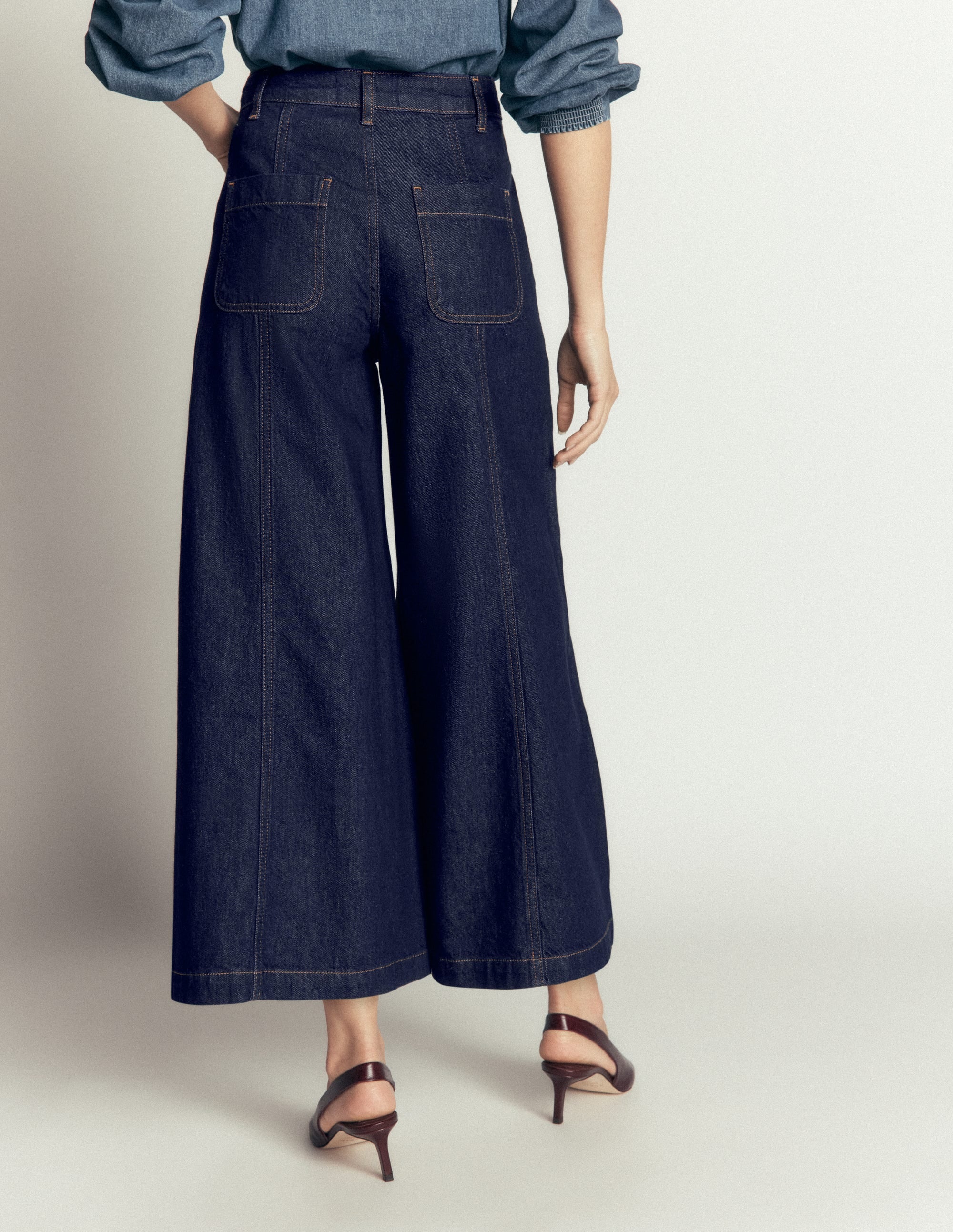 Culotte-Jeans mit weitem Bein-Indigo - Image 3