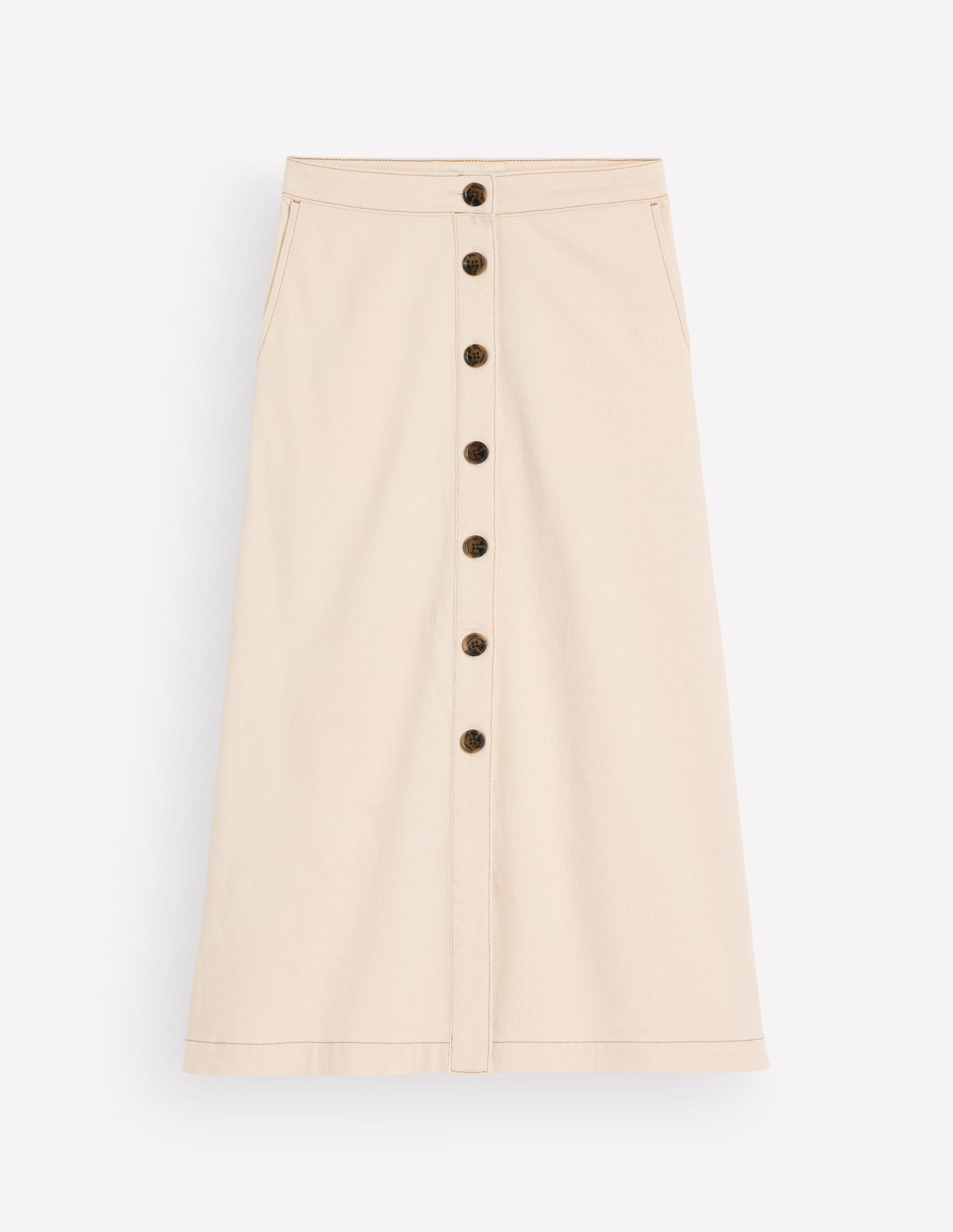 Val Midi-Jeansrock mit Knöpfen-Beige-7