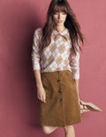 Evelyn Button Cord Wrap Skirt-Gingerbread
