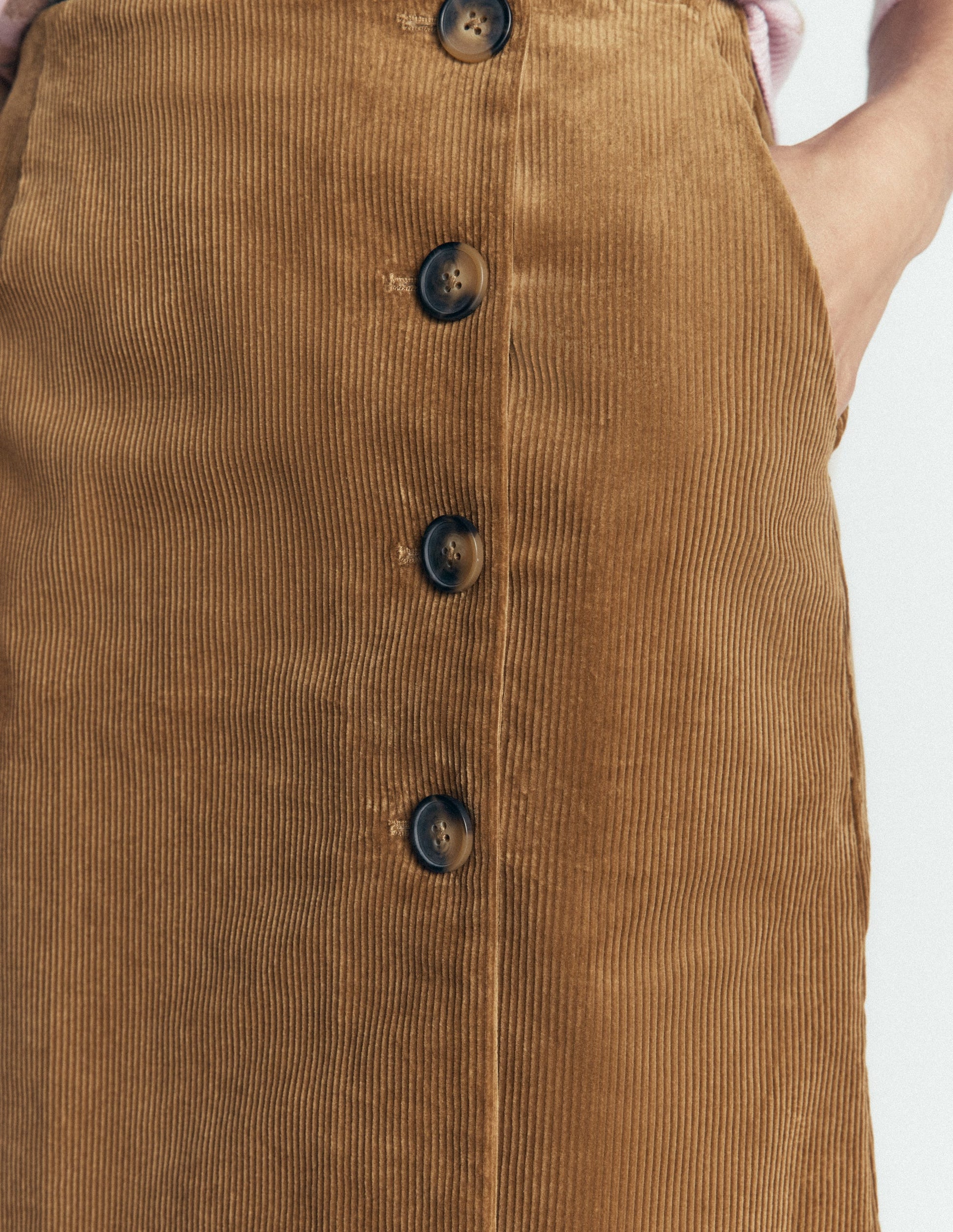 Evelyn Button Cord Wrap Skirt-Gingerbread-2
