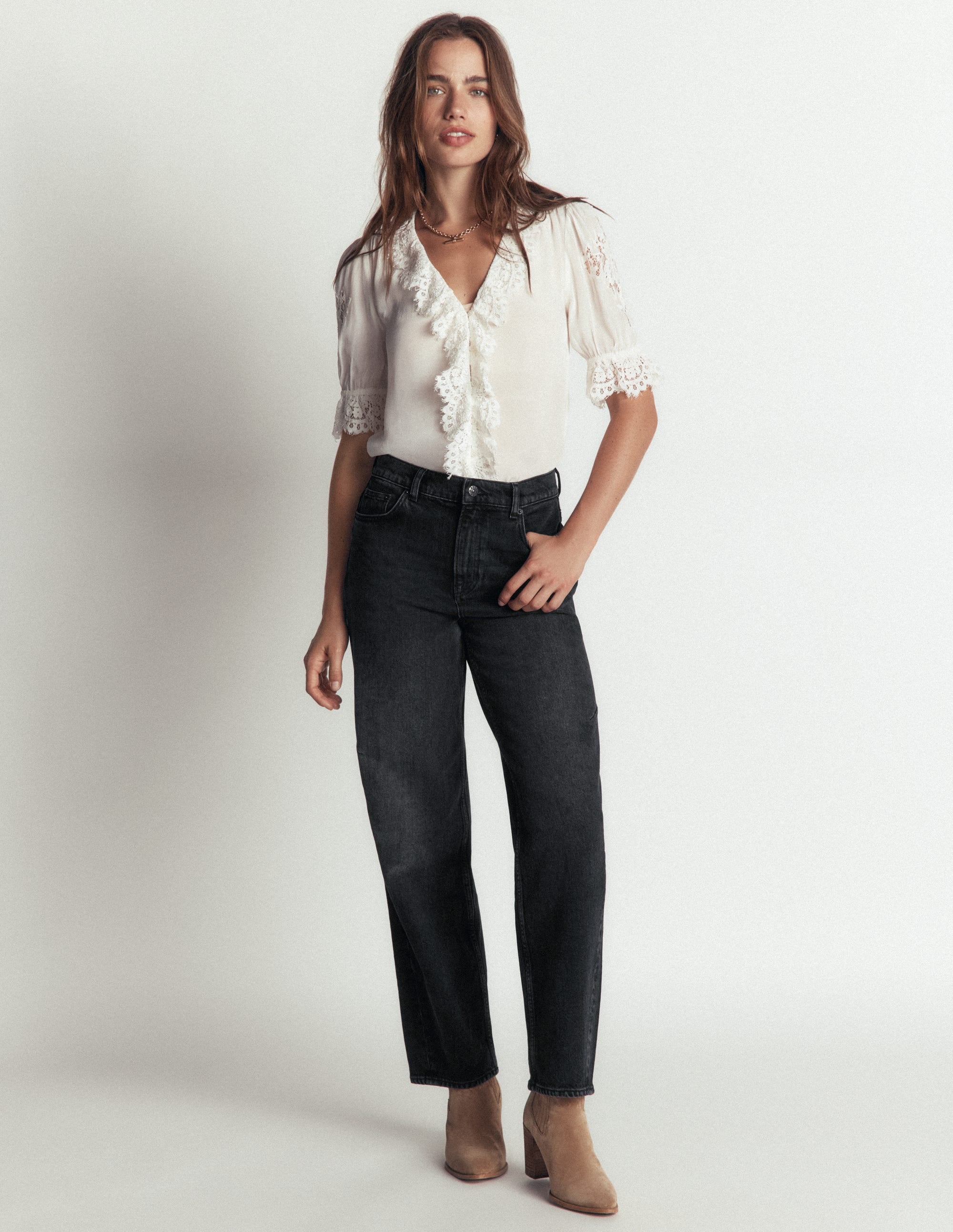 Barrel-Jeans-Verwaschenes Schwarz - Image 1