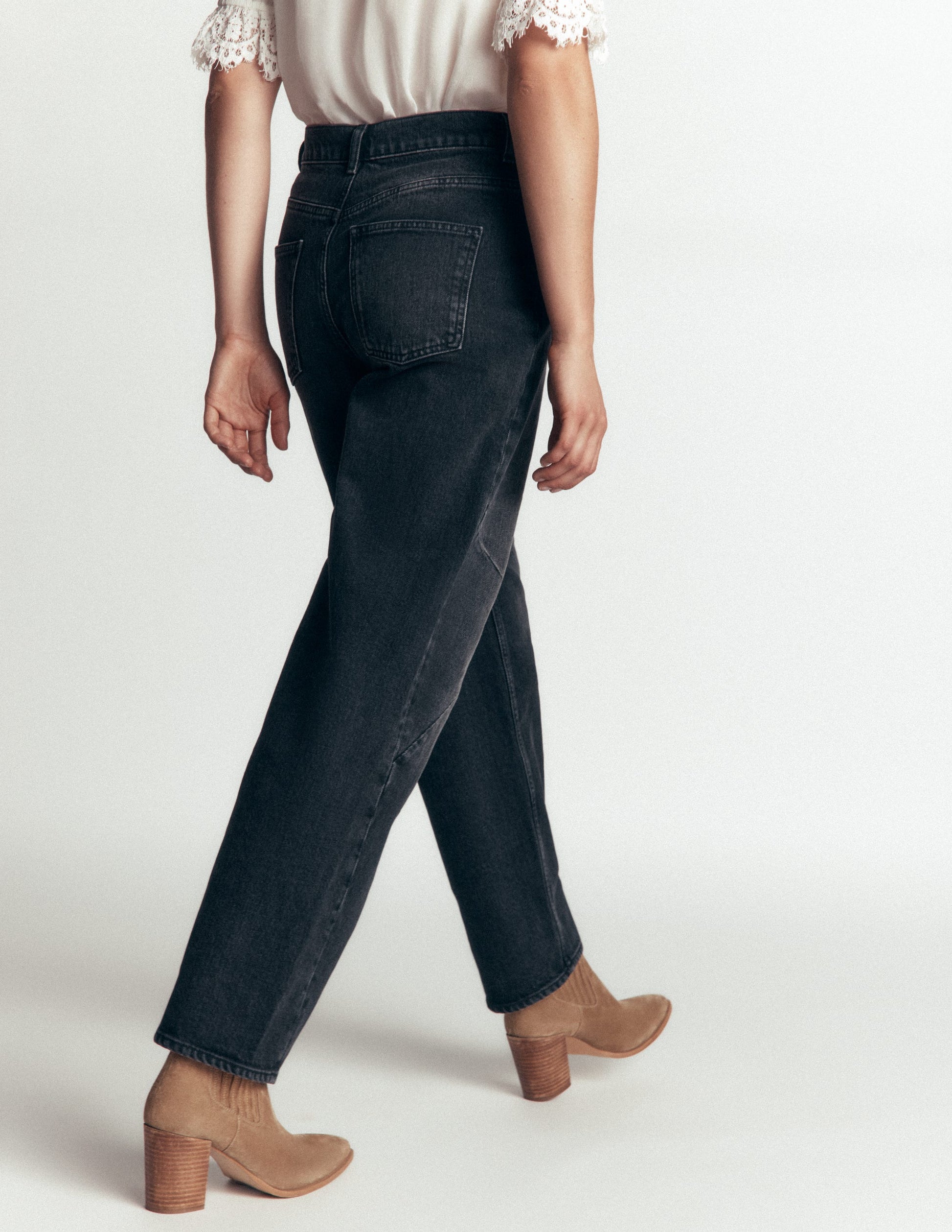 Barrel-Jeans-Verwaschenes Schwarz-3