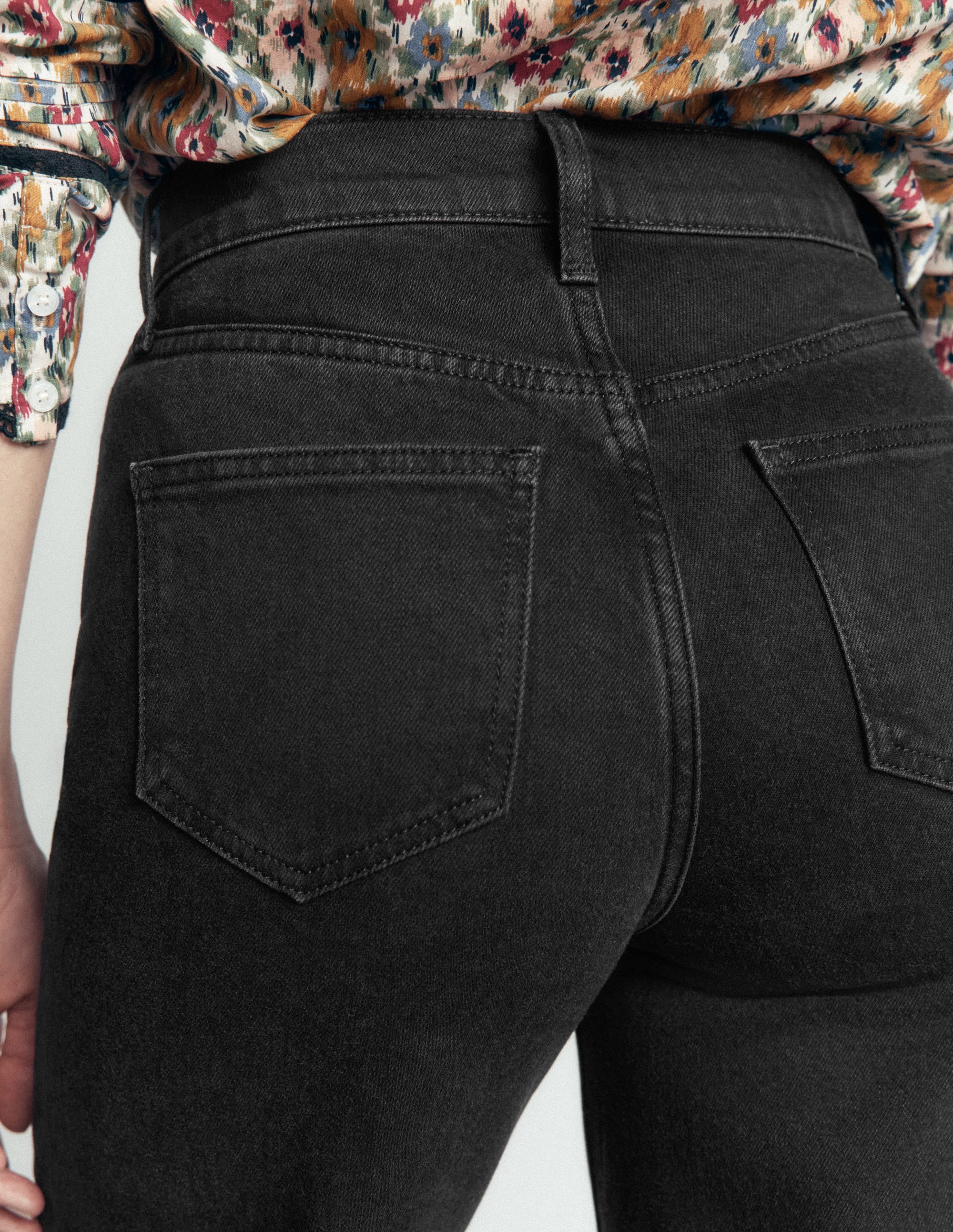 Jean large taille haute-Noir délavé - Image 2