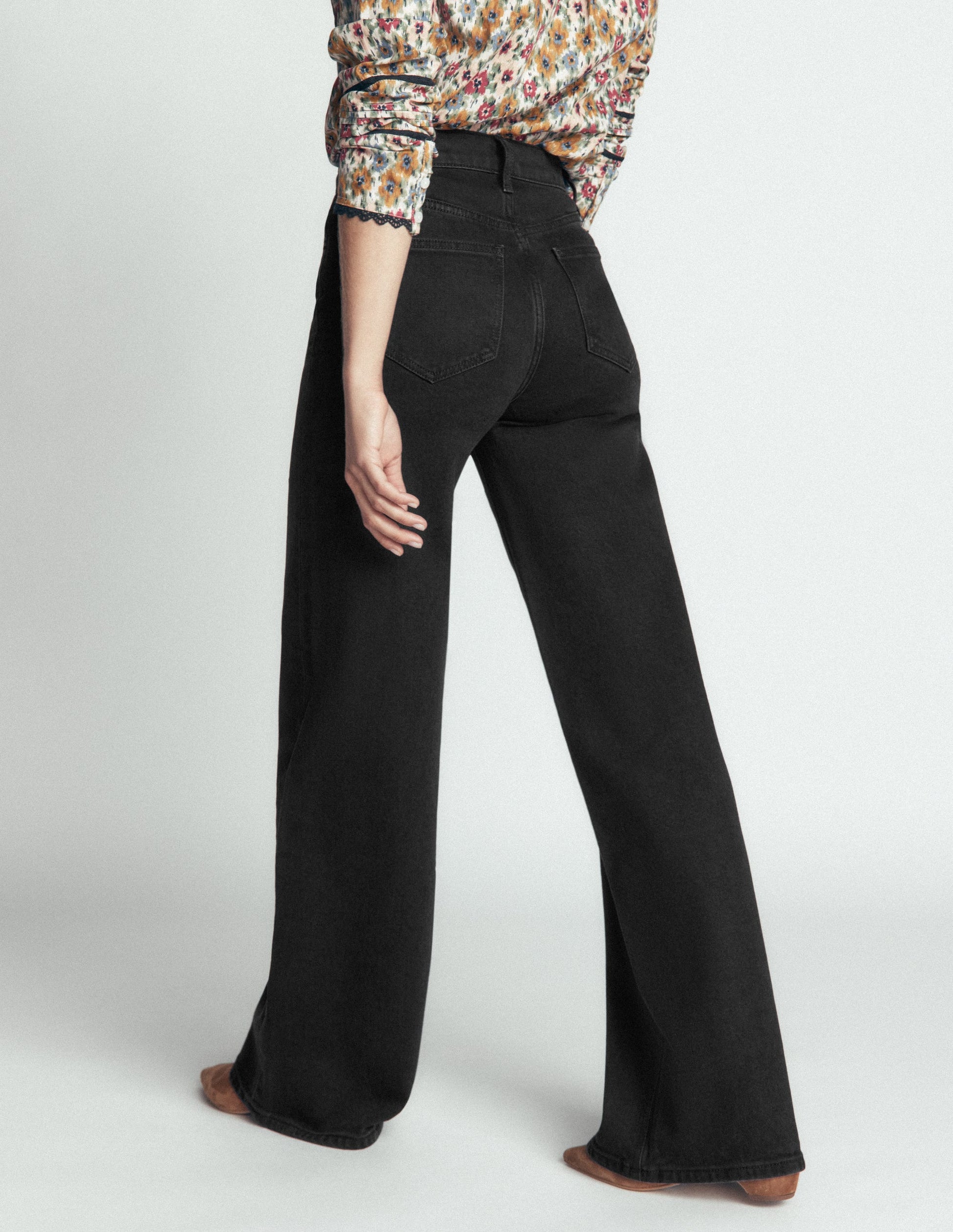 Jean large taille haute-Noir délavé-3