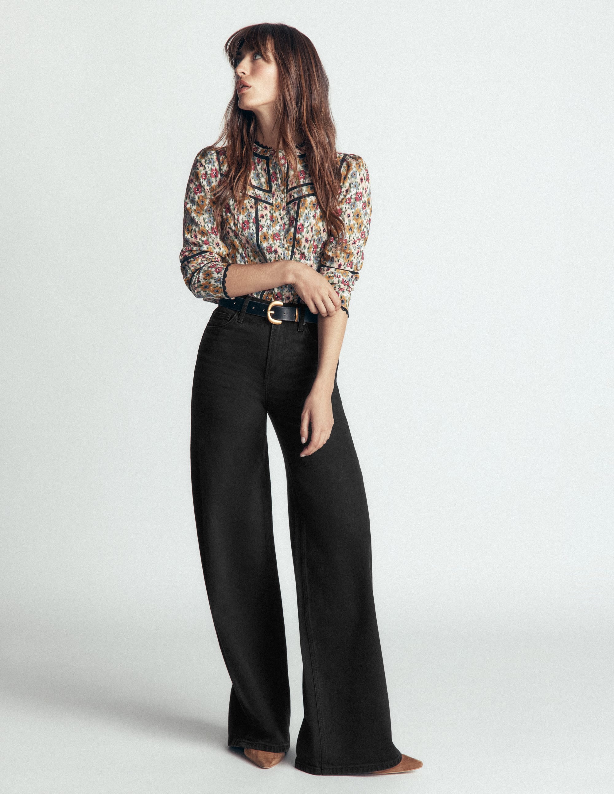 Jean large taille haute-Noir délavé - Image 4
