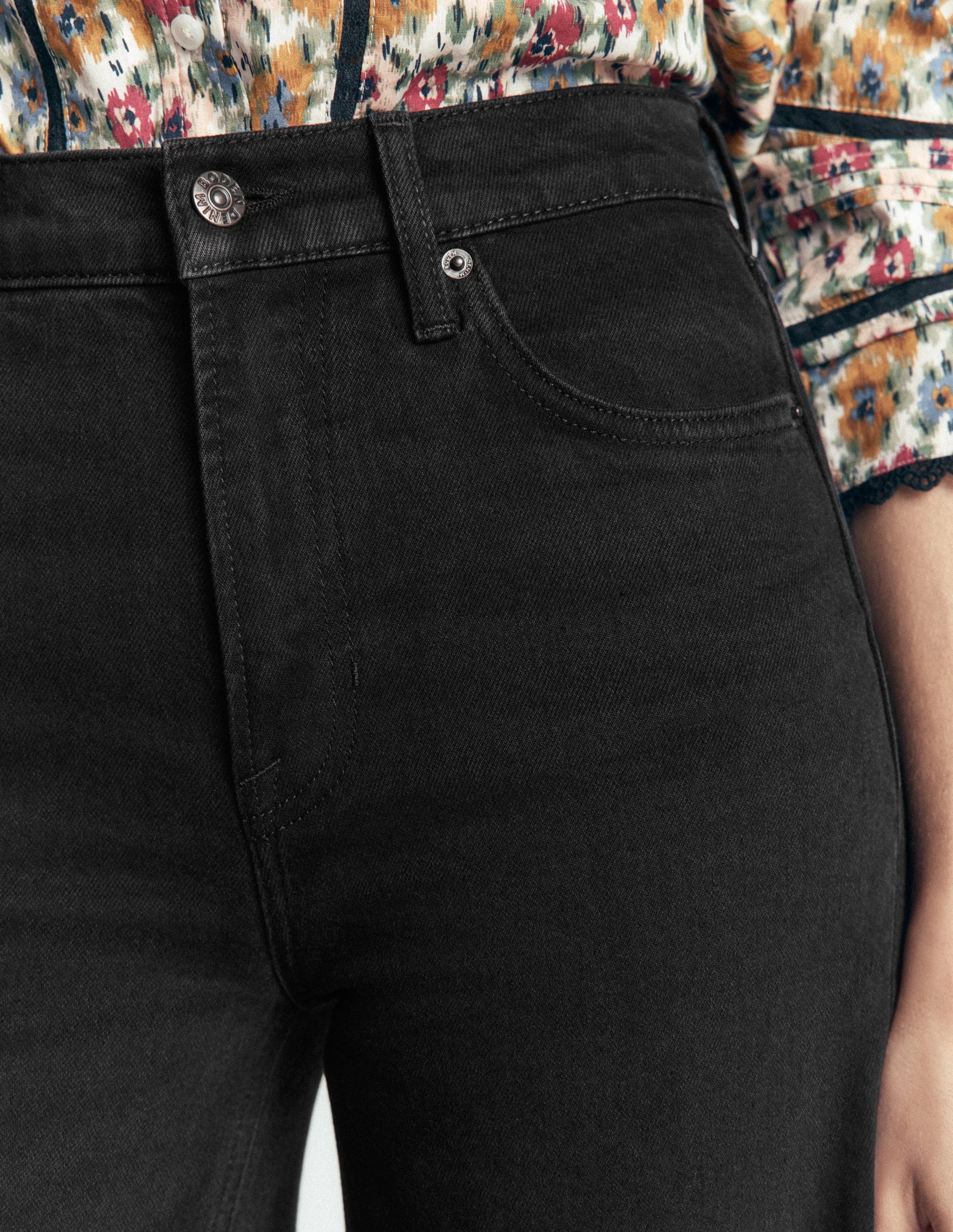 Jean large taille haute-Noir délavé-6