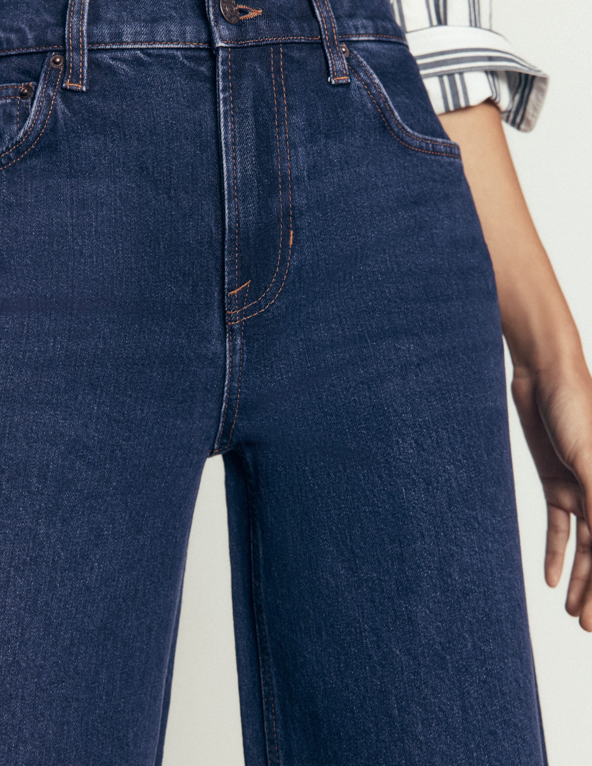 Jean large taille haute-Indigo Délavé - Image 2