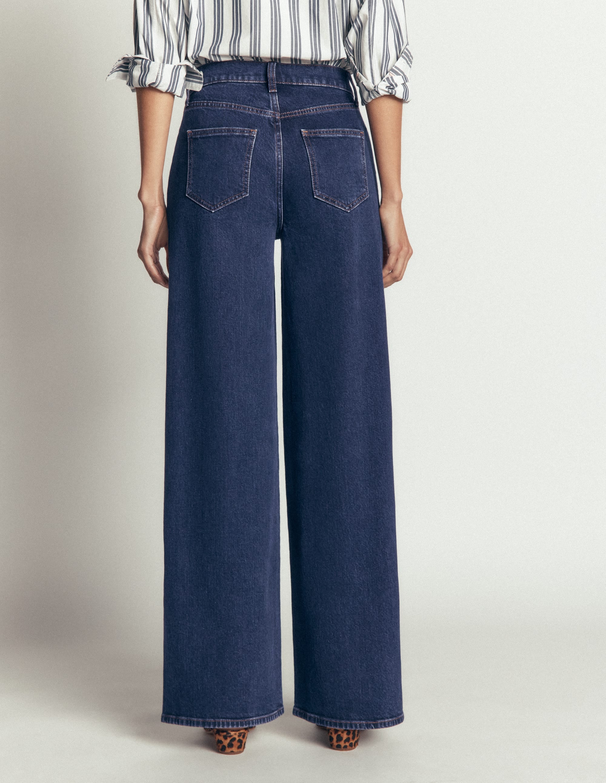 Jean large taille haute-Indigo Délavé - Image 3