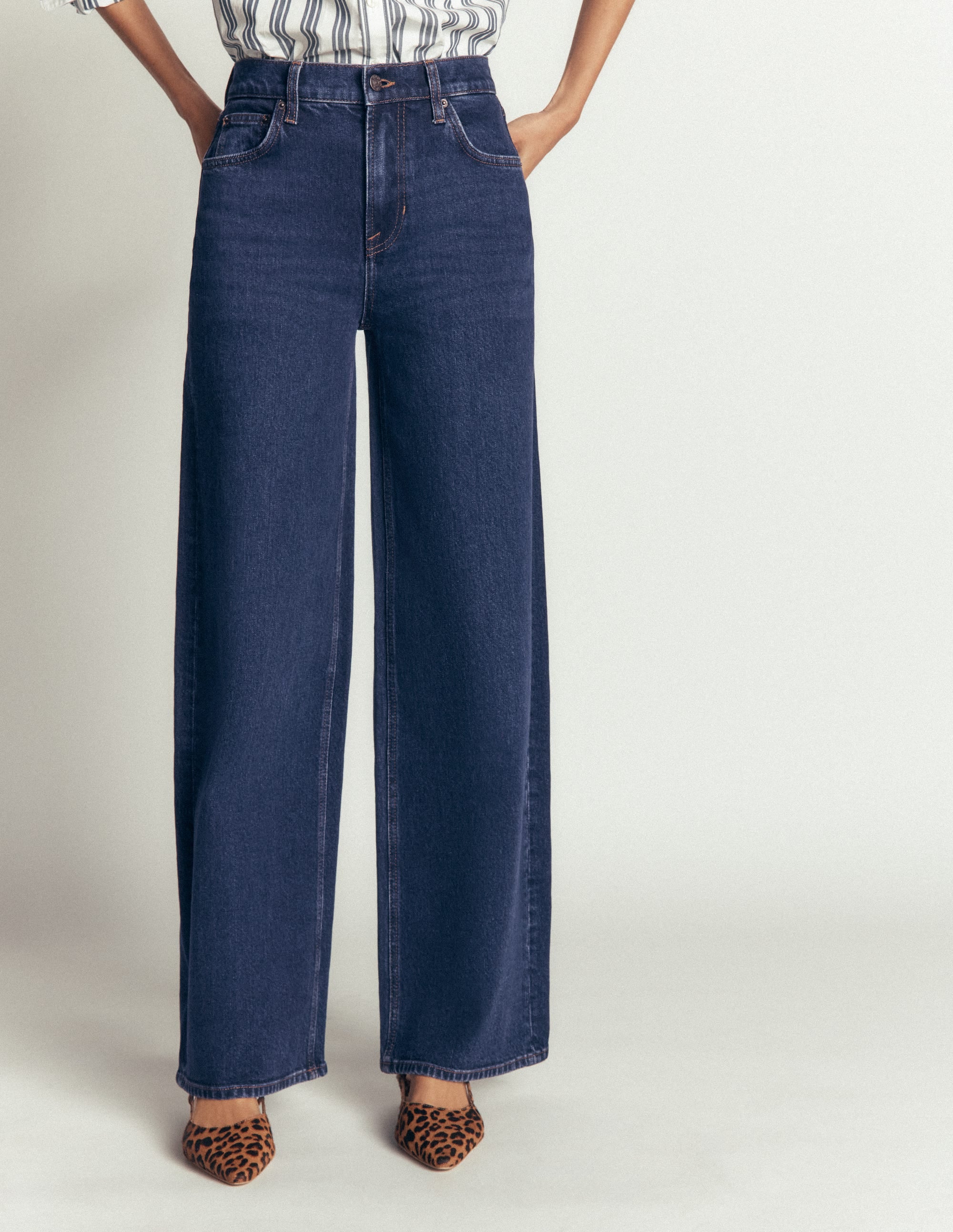 Jean large taille haute-Indigo Délavé - Image 4